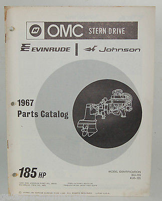 1967 Evinrude Parts Catalog for 185 HP OMC Stern Drive - Marine Engine Repair & Maintenance | Boat Motor Replacement Parts for Outboard & Inboard Engines