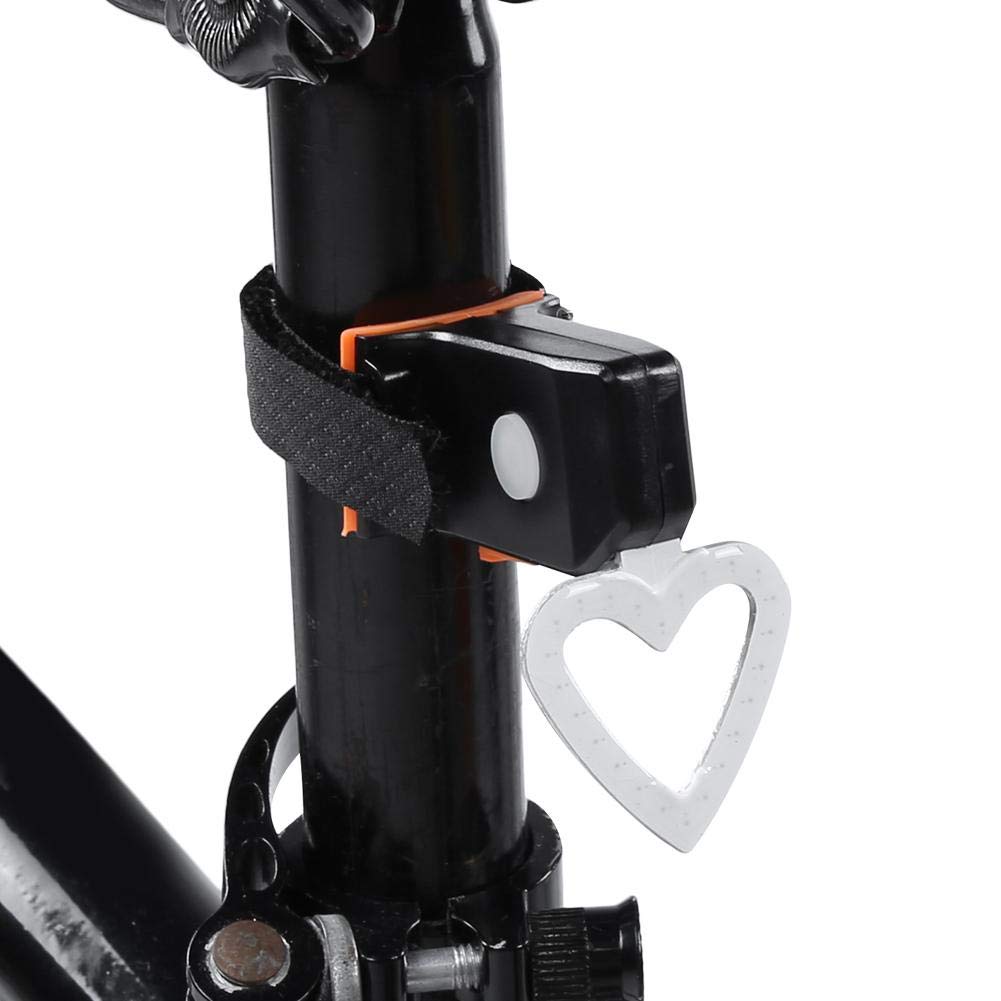 USB Rechargeable LED Bike Tail Light - Waterproof Bicycle Rear Light with Heart Design for Mountain/Road Bikes - Perfect for Night Cycling, Commuting & Safety Visibility