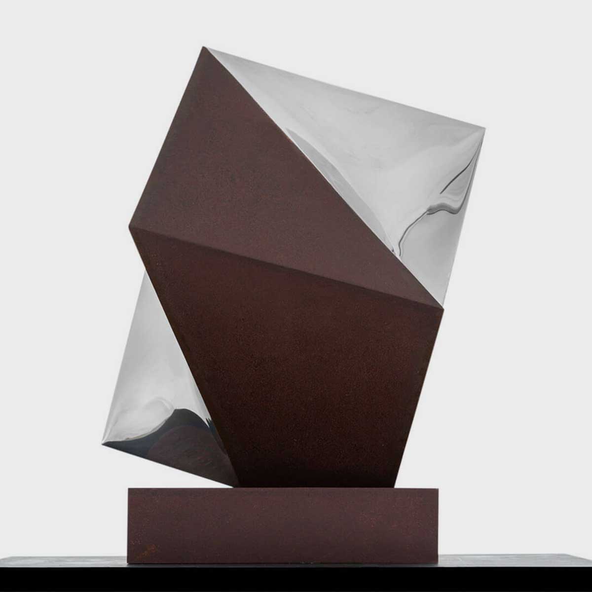 Symmetry Corten Steel Sculpture - Modern Outdoor Garden Art for Patio, Yard, and Landscape Decor