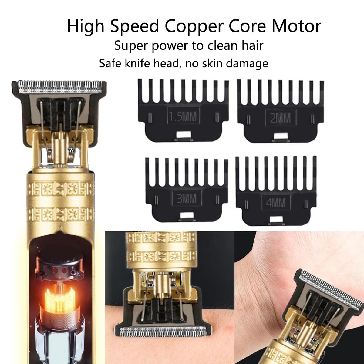 Professional Cordless Hair Clippers for Men - Rechargeable Hair Trimmer with 10 Attachments (Including Earpick) - Perfect for Home Haircuts, Beard Trimming & Personal Grooming