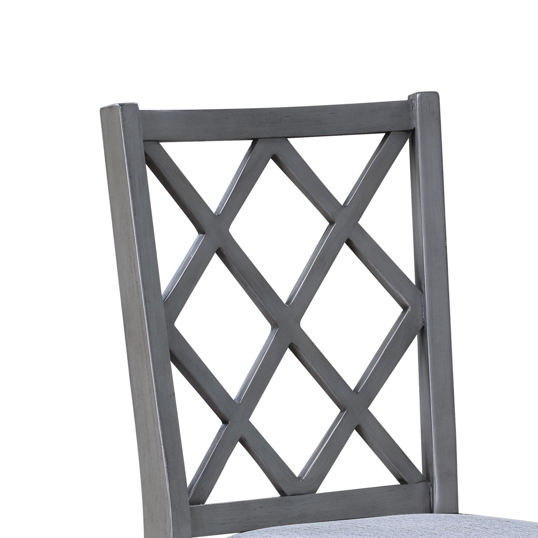 Carlisle Set of 2 Gray Cross Back Dining Chairs - 17.5