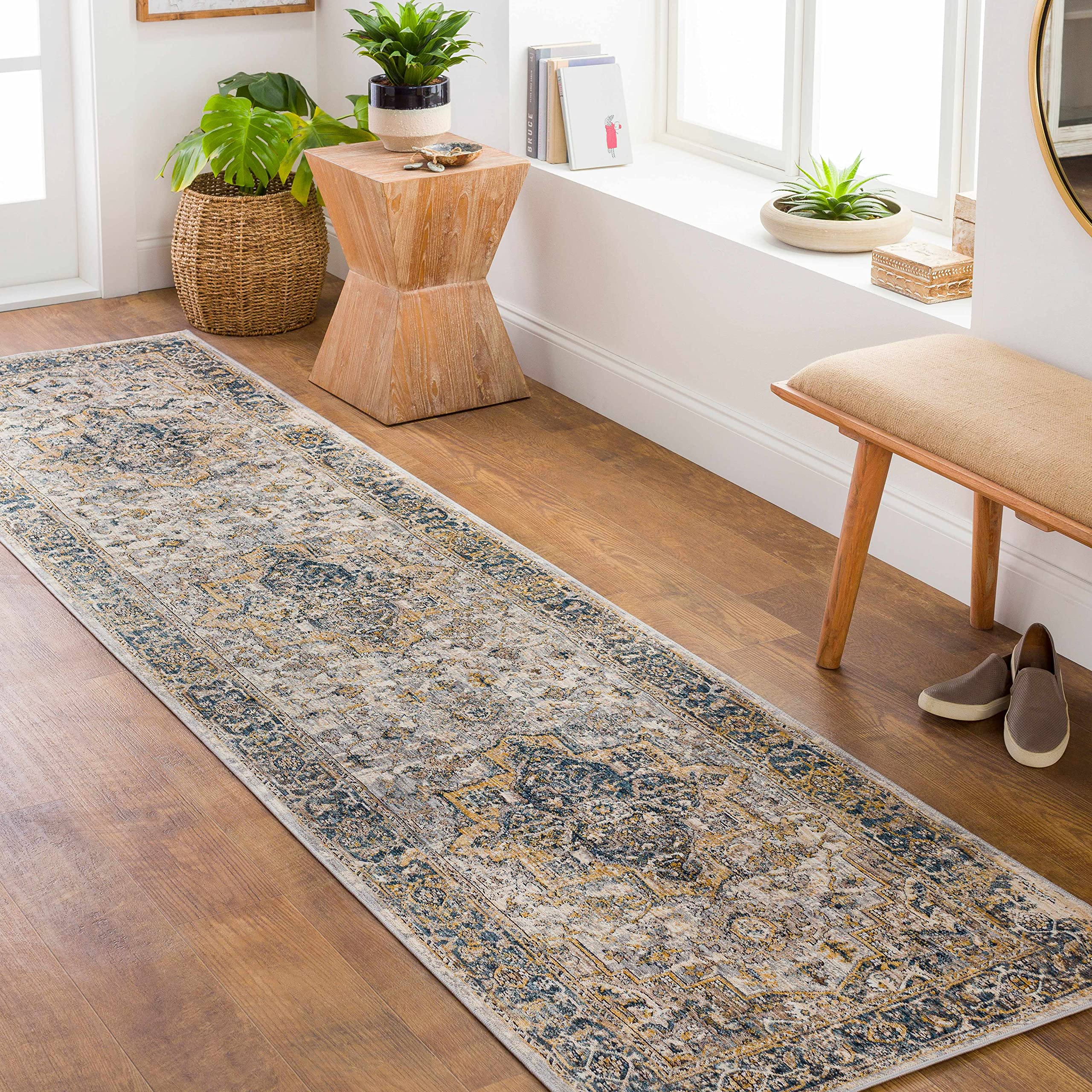 Traditional Hauteloom Lampitak Area Rug - Black, Gray, Beige - 6'7