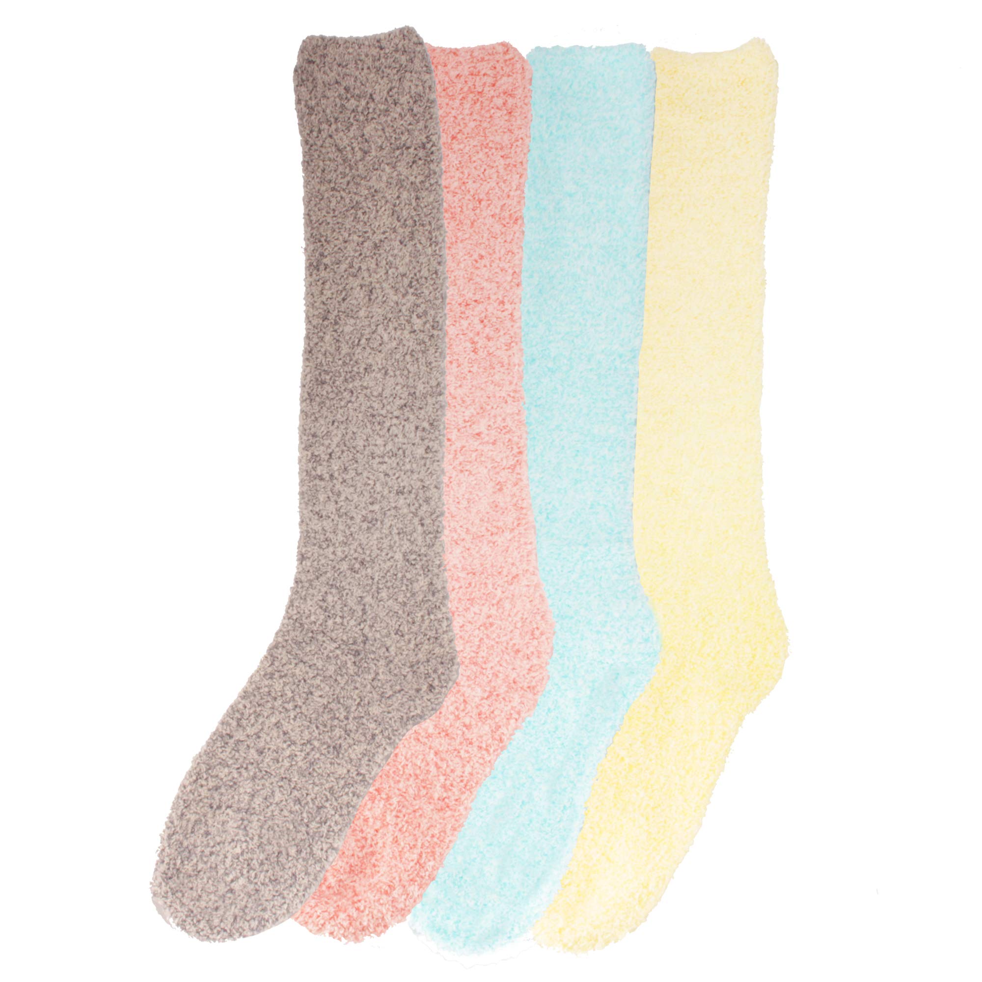 Women's Warm Fuzzy Feather Soft Knee High Socks - Cozy Winter Socks for Women, Perfect for Cold Weather, Lounging at Home, and Outdoor Activities