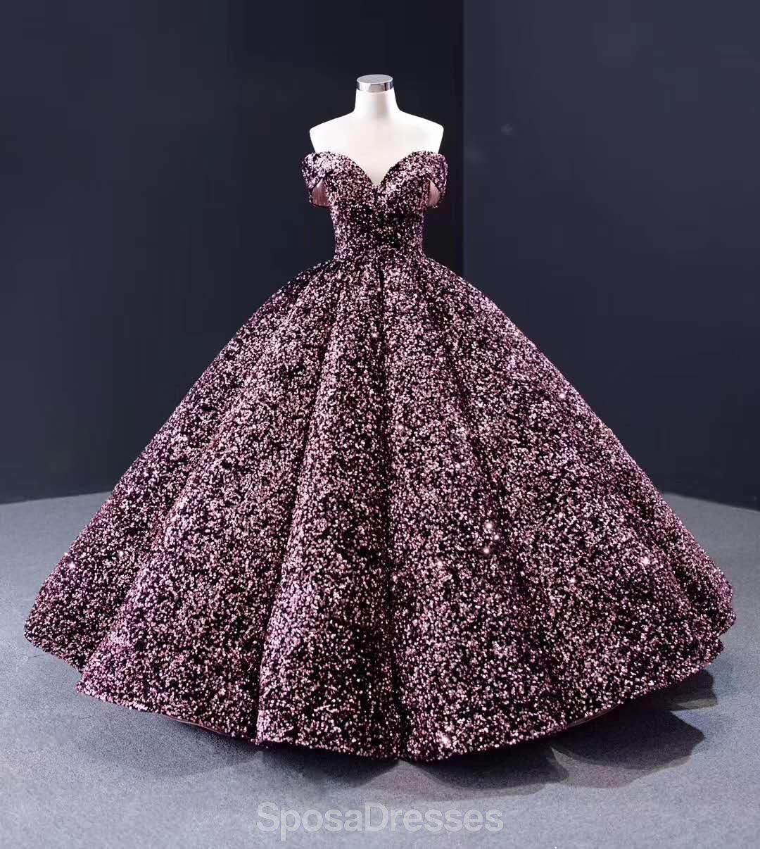 Elegant Dark Red Jewel Neckline Off Shoulder Ball Gown Long Evening Prom Dress for Women - Formal Party, Homecoming, Wedding Guest, Special Occasions