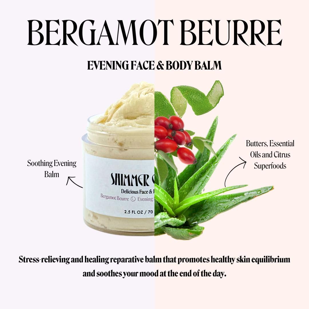 Daily Shimmer Set | Morning & Evening Face & Body Balms with Apple Cider Vinegar & Vitamin C | Radiant Glow Booster, Collagen Enhancement | Hydrating, Protective & Antioxidant Formulas | Perfect for Skincare Routine & Gift Giving