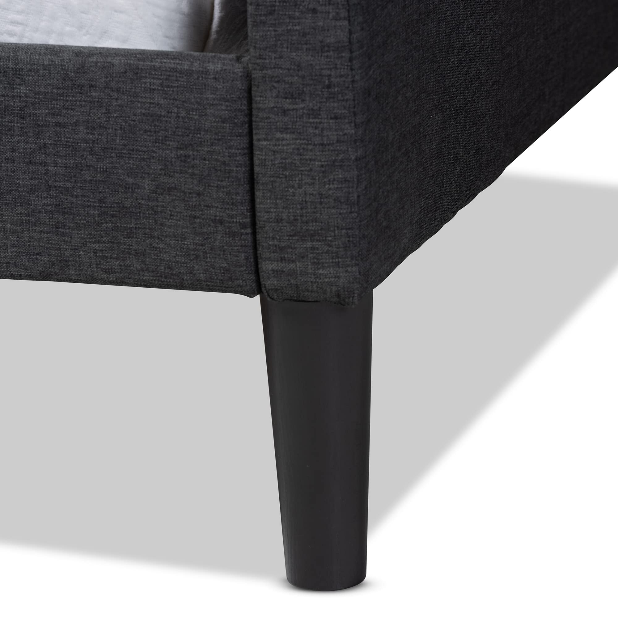 Baxton Studio Milligan Modern Charcoal Fabric Upholstered Twin Daybed with Dark Brown Wood Frame - Perfect for Guest Rooms, Small Spaces & Contemporary Home Decor
