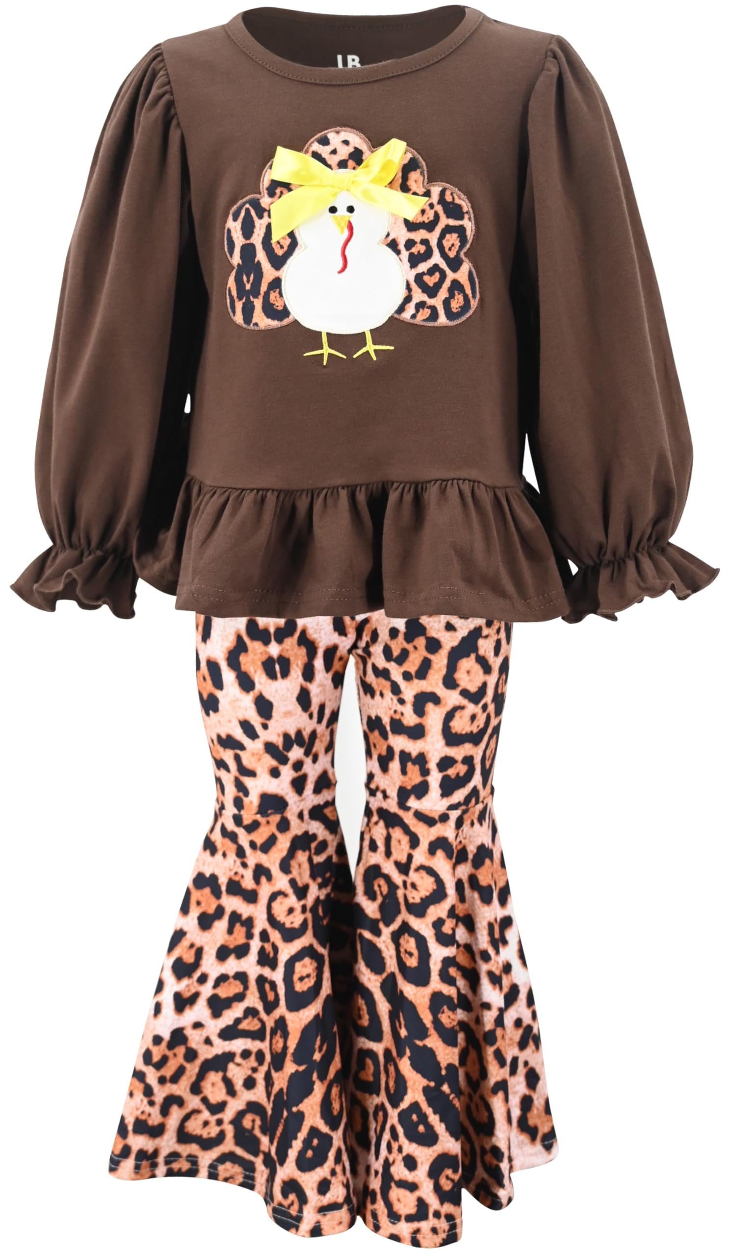 Stylish 2-Piece Baby Girl Bell Bottom Leggings Outfit with Long Sleeve Shirt | Soft Toddler Clothes Set for Playdates & Photo Shoots