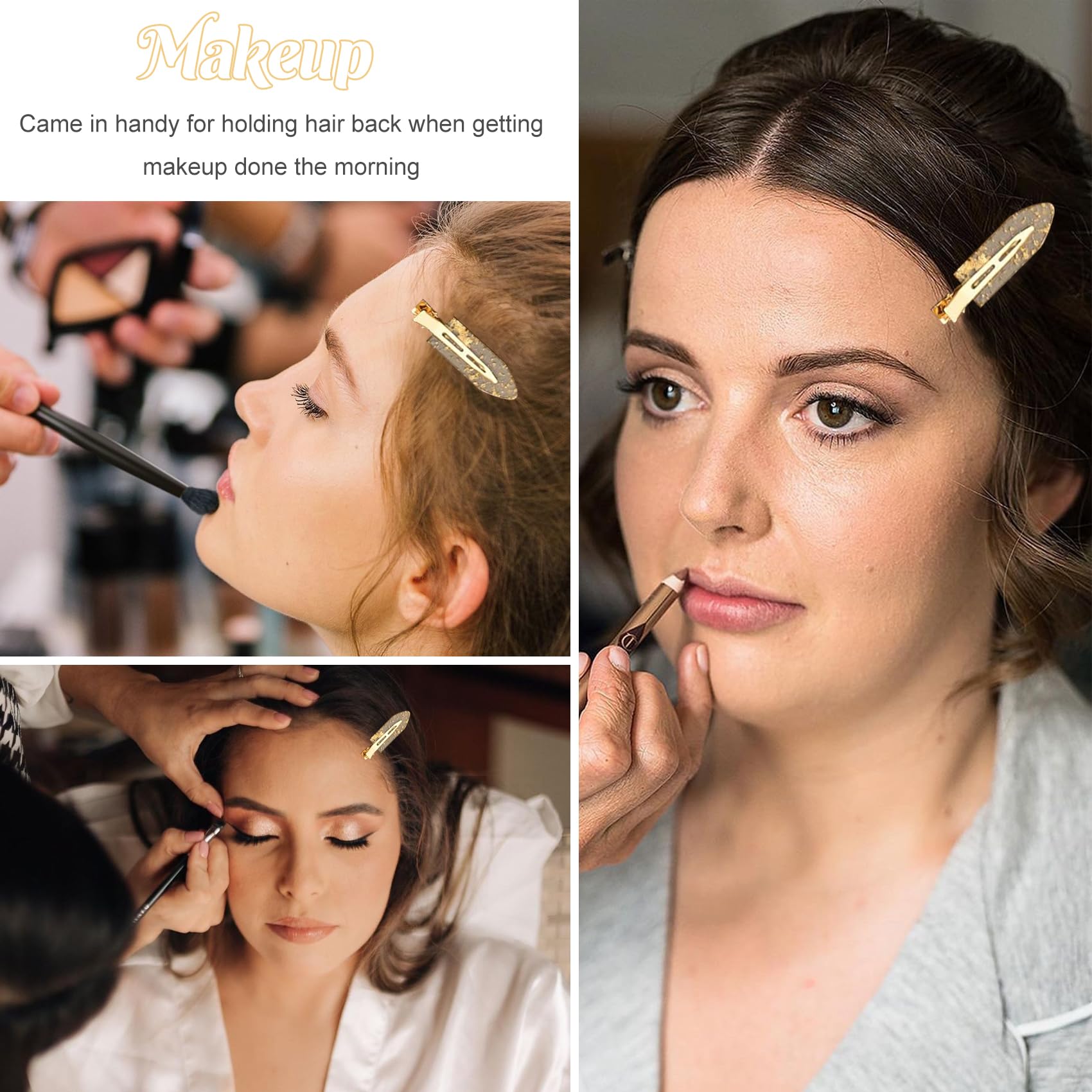 No Bend Glitter Hair Clips - Creaseless Setting for Bridesmaids, Weddings & Styling