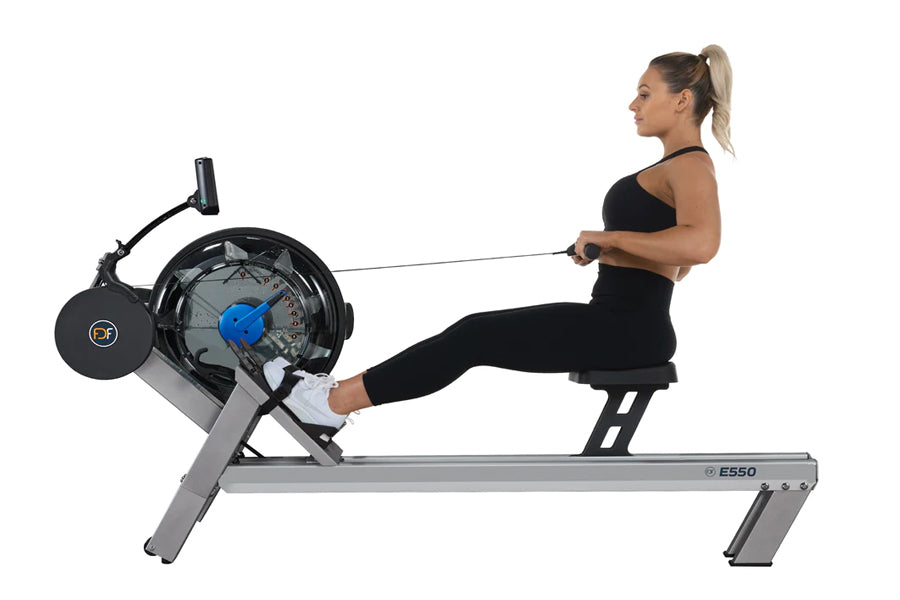 FluidRower E550 Rowing Machine - Premium Indoor Rower for Home Gym, Full Body Workout & Cardio Training - Perfect for Small Spaces, Apartment Fitness & Low-Impact Exercise