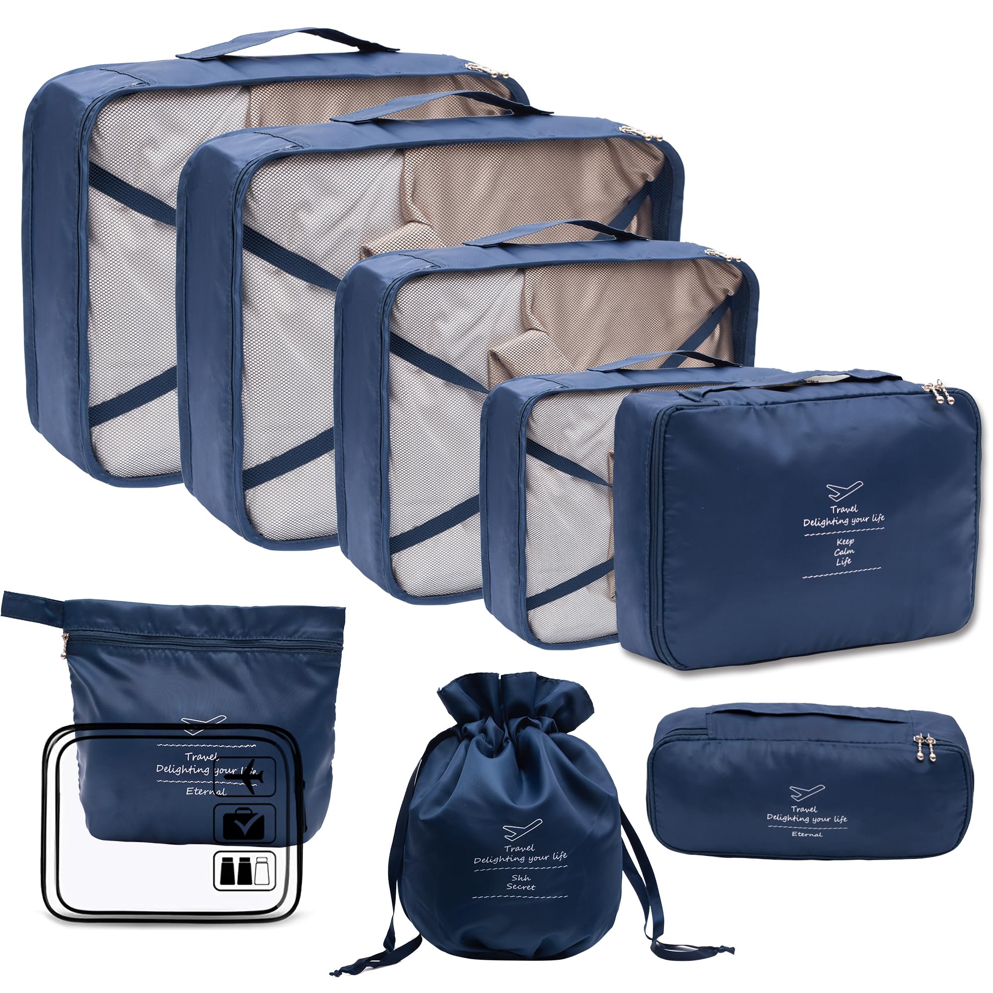 9-Piece Packing Cubes Set for Travel - Lightweight Luggage Organizer Bags for Carry-On Suitcases | Perfect for Business Trips, Vacations & Weekend Getaways