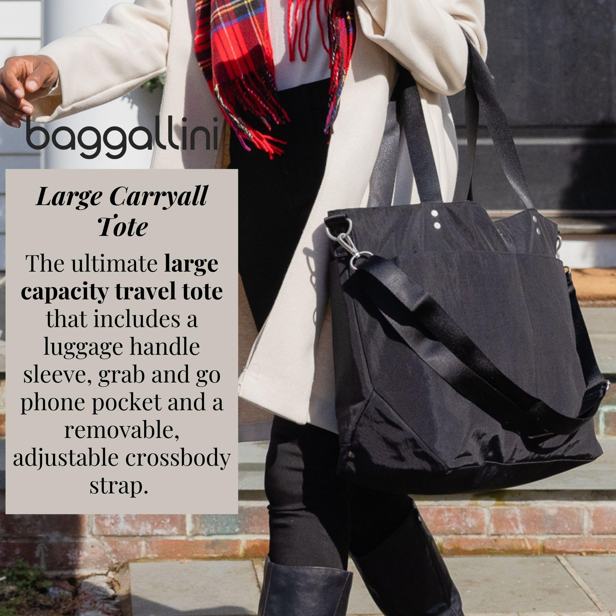 Large Lightweight Nylon Tote Bag for Women - Spacious Carryall Weekender with Zipper Top & Luggage Sleeve - Perfect for Travel, Beach, Work and Gym Use