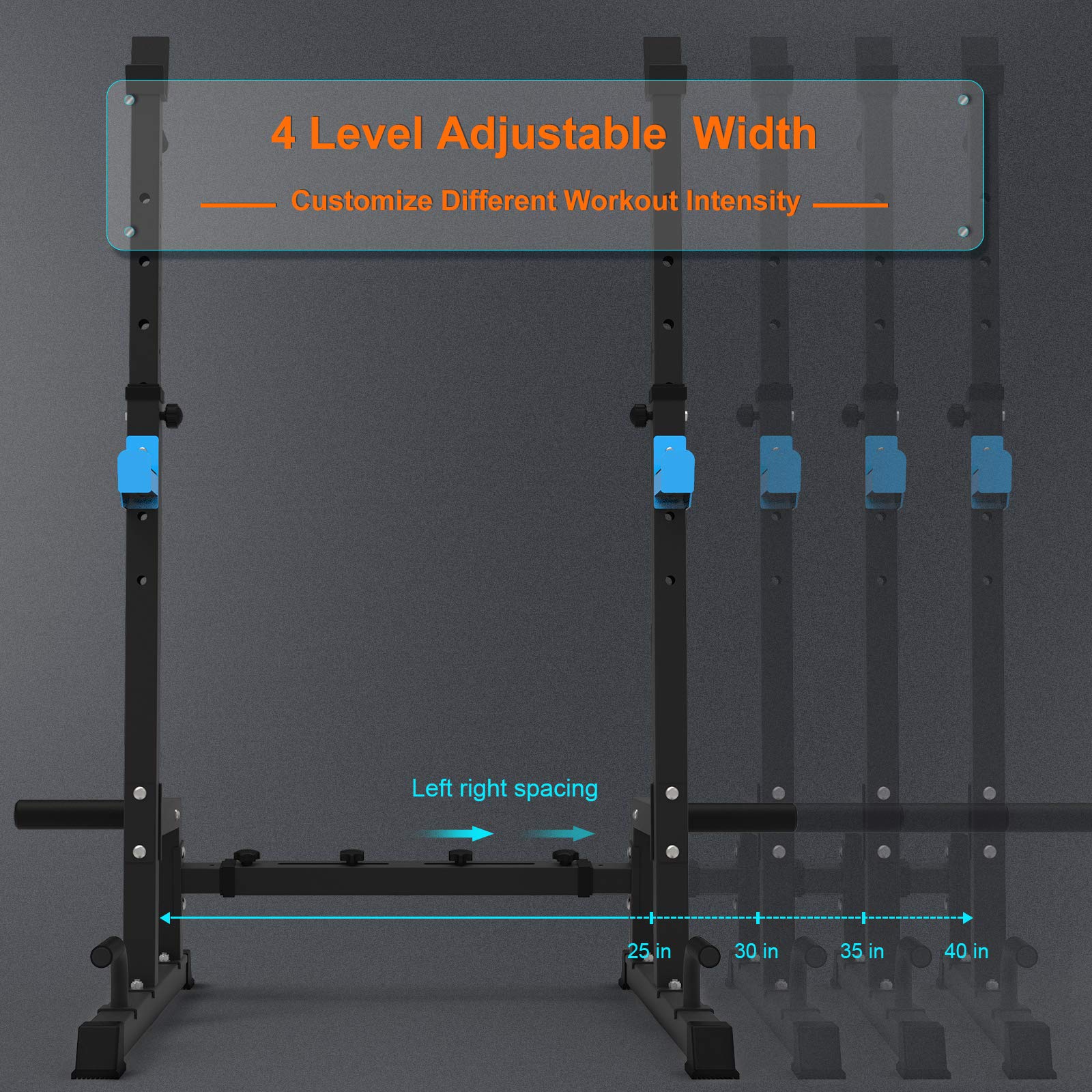 JX FITNESS Power Cage - Heavy Duty Squat Rack with Pull Up Bar & Dip Bars, Multi-Functional Home Gym Equipment for Weight Lifting, Bench Press & Strength Training | Perfect for Garage Gym & Home Workout Setup