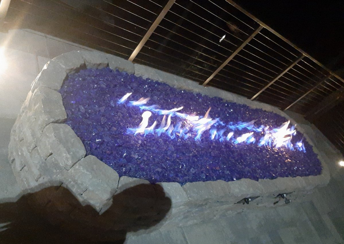 Blue Fire Glass - Stunning Handmade Glass Art for Home Decor, Gifts & Wedding Centerpieces | Perfect for Living Room, Dining Table & Special Occasions