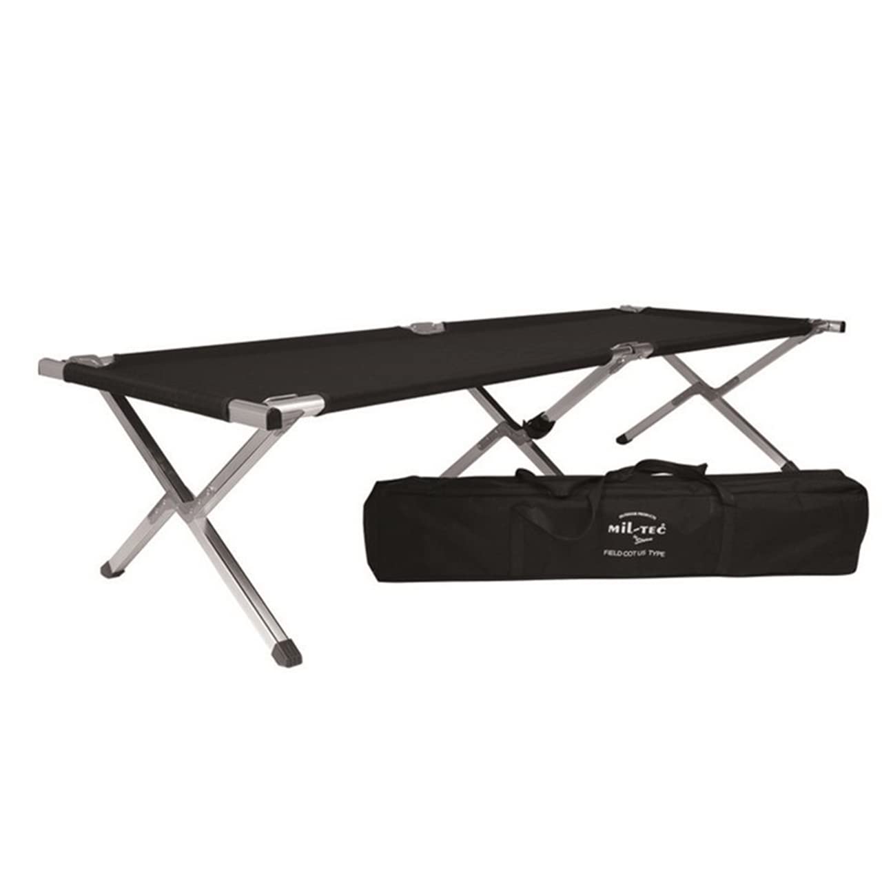 Premium Black Camping Cot - Portable & Lightweight Folding Bed for Outdoor Adventures, Travel, and Emergency Use