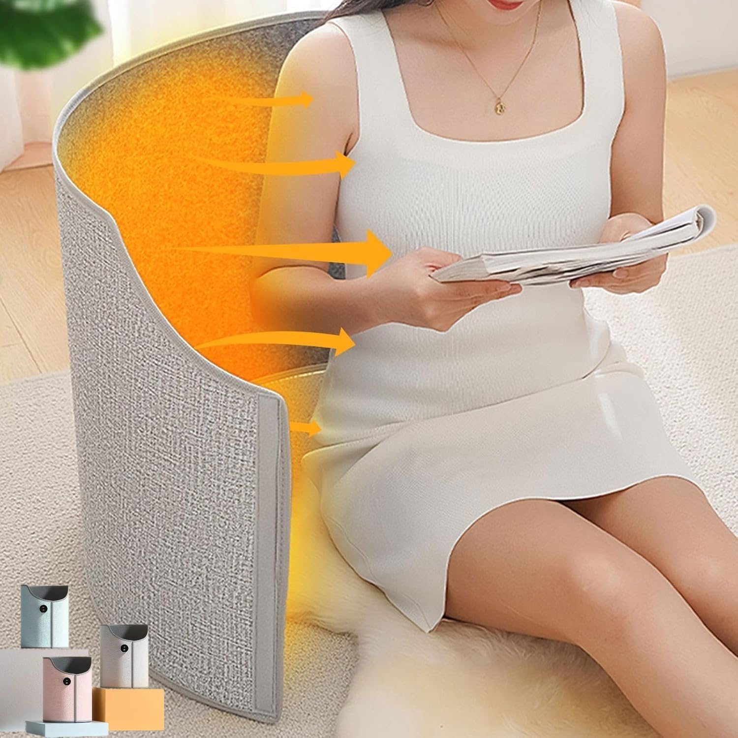 Under Desk Leg Warmer - Portable Electric Foot Heater with Foldable Design, Soft Pink - Perfect for Office, Home & Winter Use