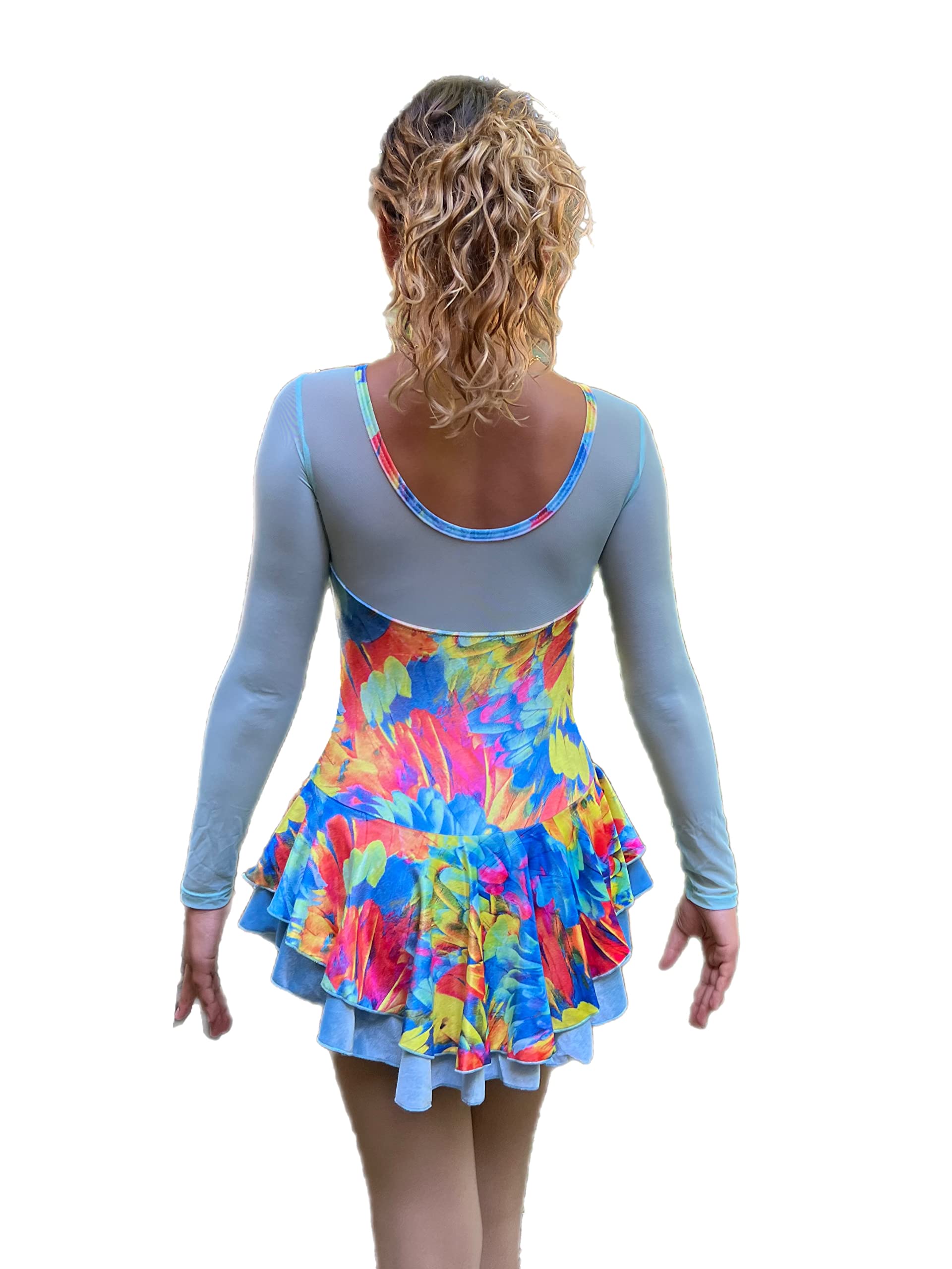 Elegant Velvet Ice Skating Dress for Girls - Stretchy Figure Skating Costume with Rhinestones - Perfect for Competitions & Performances