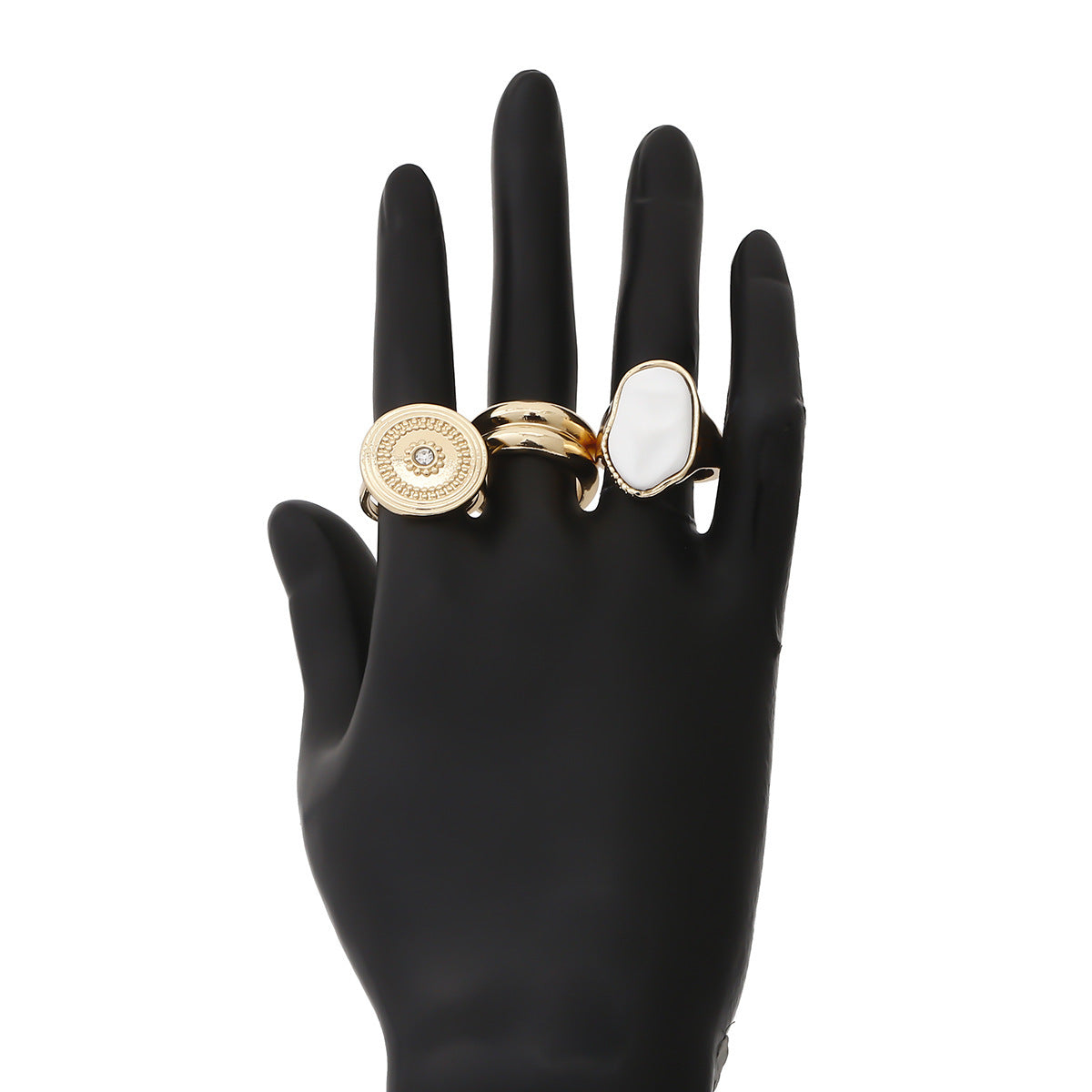 Geometric Ring Set for Women - 3 Piece Stackable Boho Jewelry for Everyday Wear & Layering | Perfect for Casual, Office & Special Occasions
