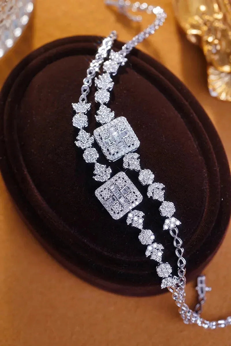 18K White Gold Diamond Bracelet for Women - 1.4 Carat Real Natural Diamond Elegant Ladies Jewelry - Perfect for Parties, Weddings & Special Occasions