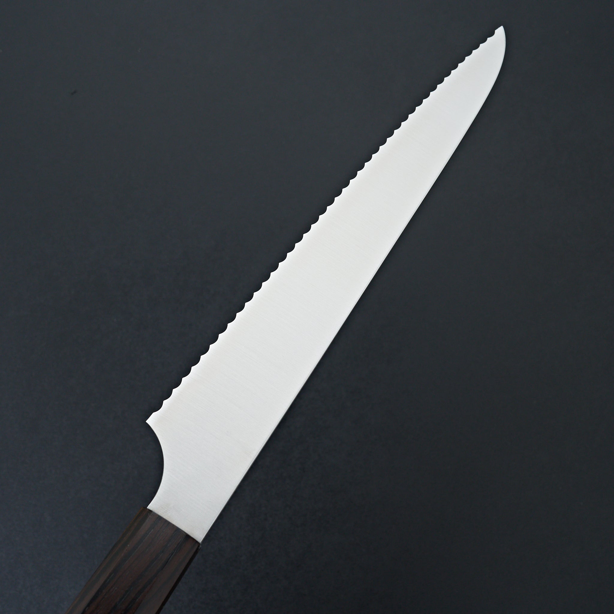Hitohira Imojiya TH 240mm Stainless Steel Bread Knife with Ebony Wa Handle - Perfect for Slicing Bread, Cakes & Pastries at Home or Bakery Use