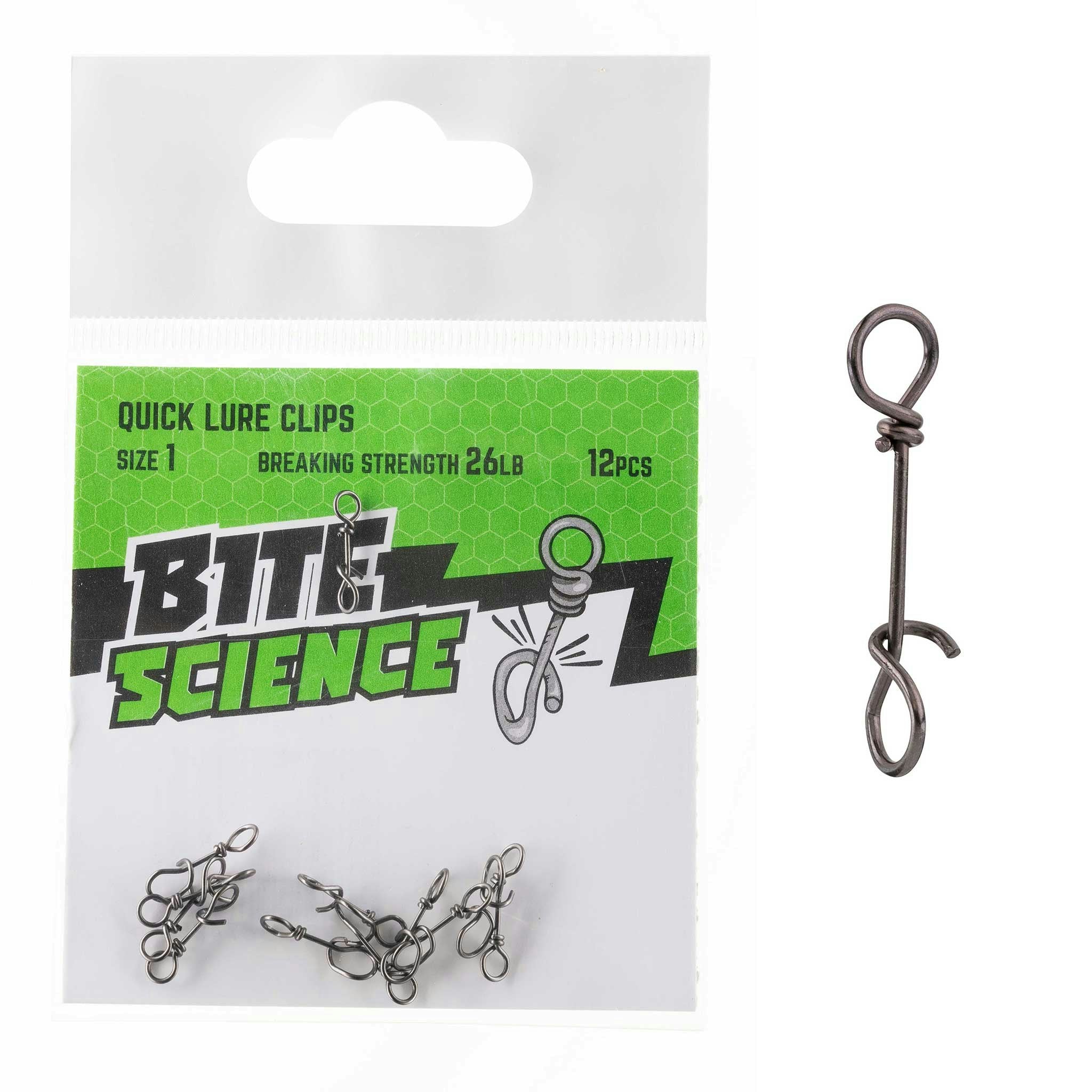Bite Science Quick Lure Clips - Premium Fishing Accessories for Saltwater & Freshwater Anglers - Perfect for Bass, Trout, and Walleye Fishing Adventures