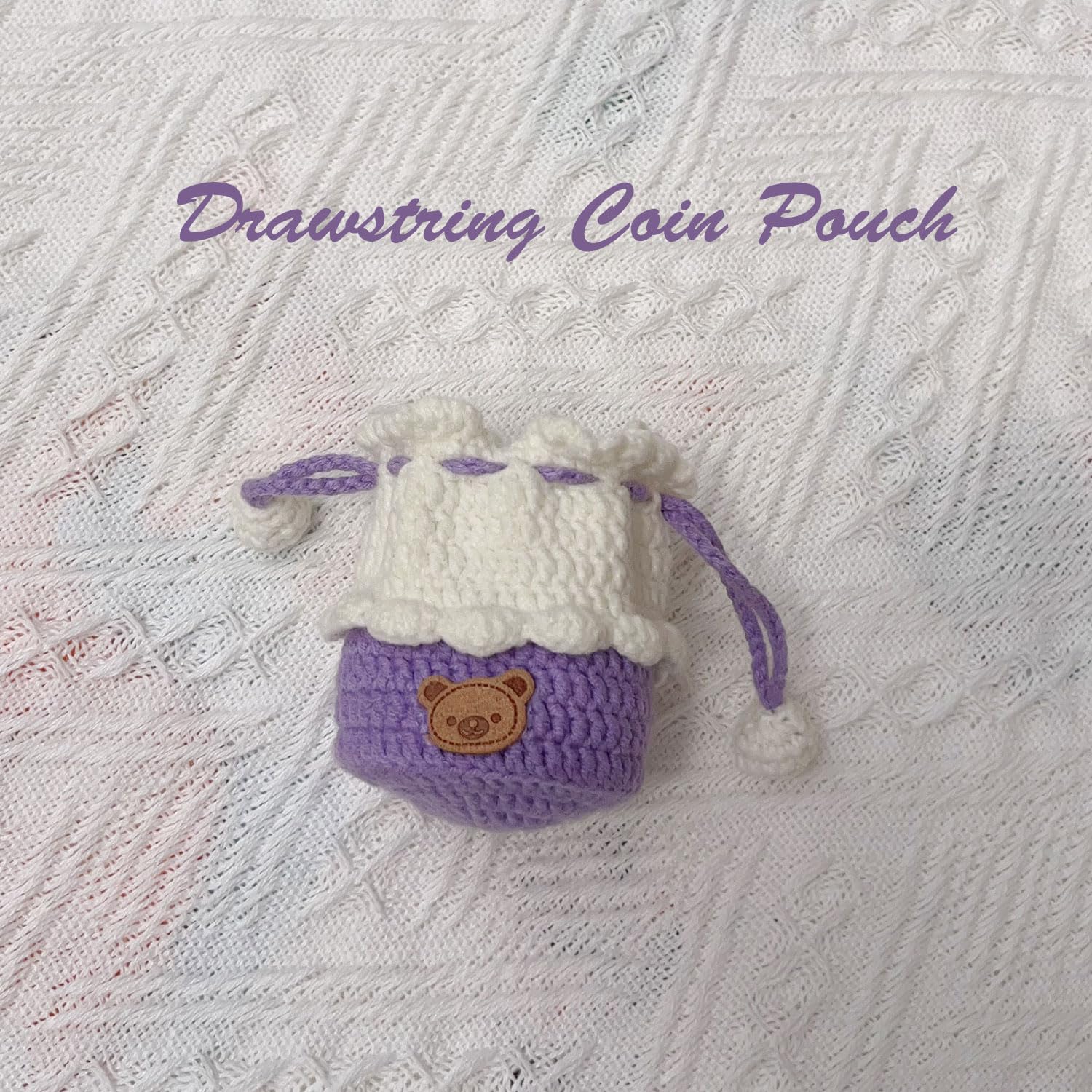 Cute Crochet Mini Drawstring Pouch - Handmade Coin Purse & Earbud Protector for Women & Girls | Perfect Gift for Travel, Parties & Daily Storage