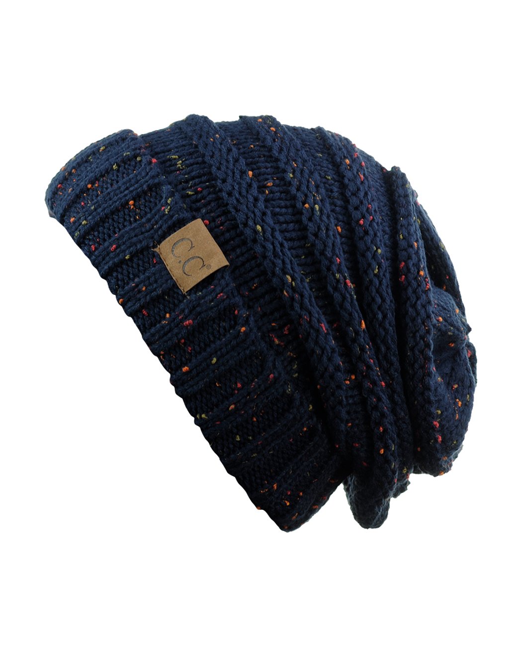 NYFASHION101 Slouchy Wrinkled Beanie Cap - Soft Stretchy Skull Hat for Men & Women - Winter Warm Knit Hat for Outdoor Activities, Streetwear Fashion