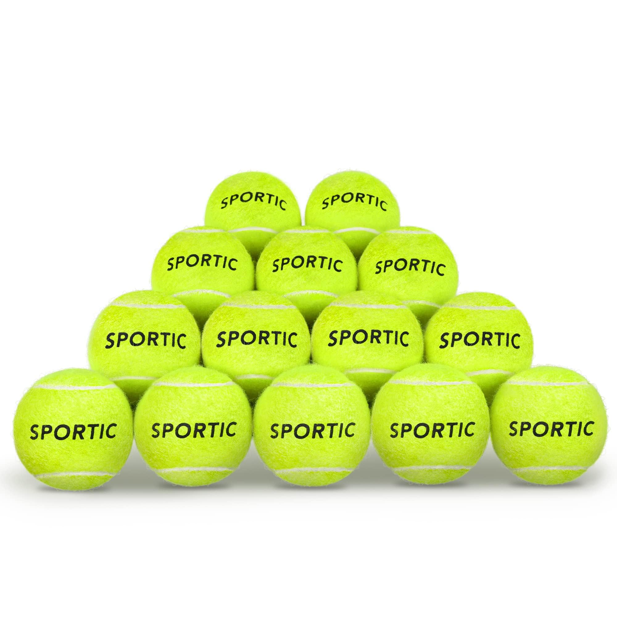 **SPORTIC Pressurized Tennis Balls - 12PC or 36PC with Mesh Bag | High Bounce Training & Practice Balls for Beginners, Pets & Dogs | Perfect for Court Play, Backyard Drills & Dog Fetch Games**