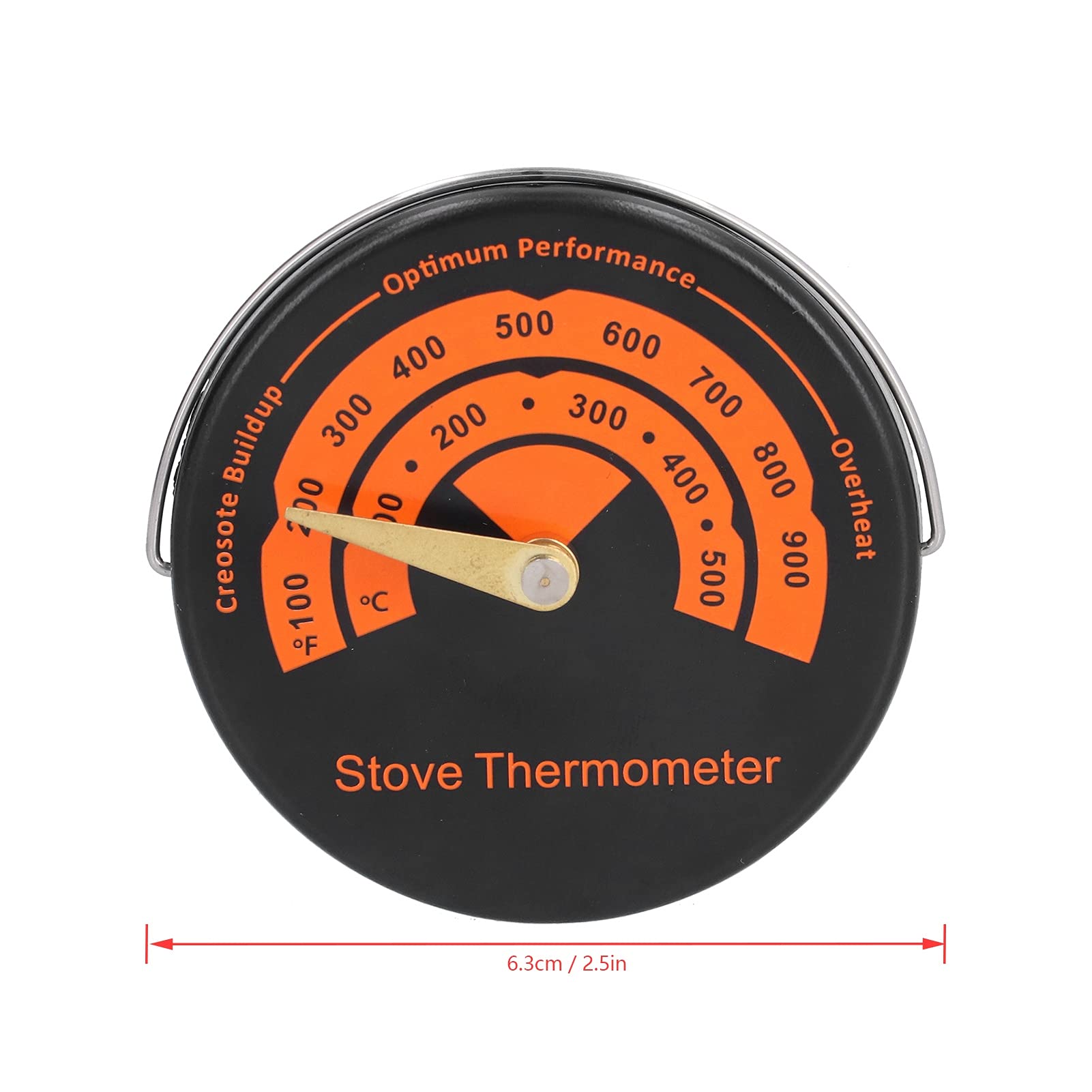 Magnetic Stove Thermometer for Wood Burner & Fireplace - High-Temperature Oven Gauge with Easy-Read Dial - Perfect for Grilling, Smoking, and Indoor/Outdoor Cooking Accessories