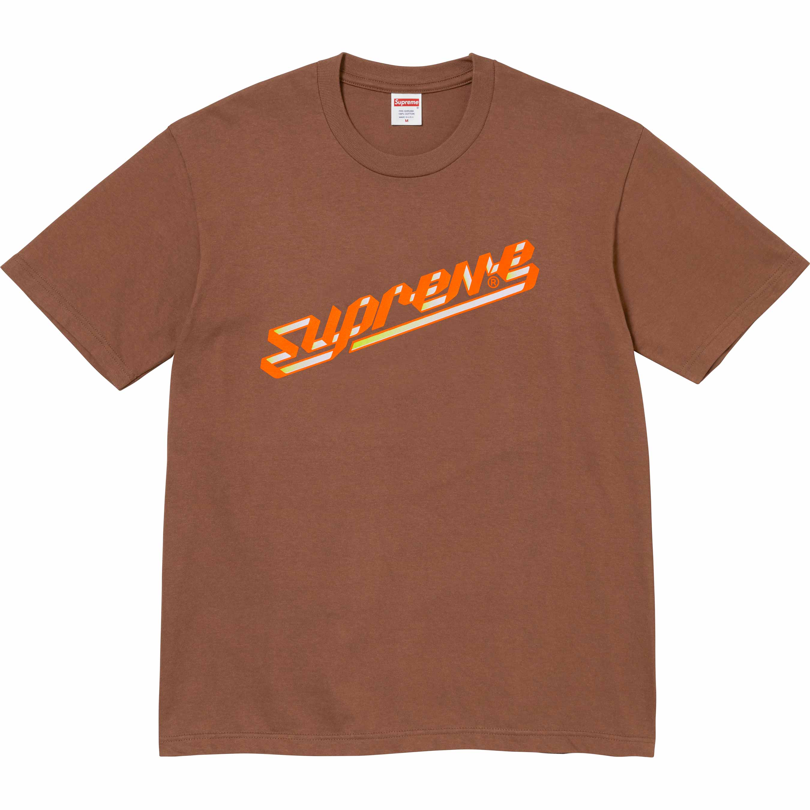 Supreme Banner Graphic T-Shirt for Men - Soft Cotton Brown Tee - Streetwear Fashion for Casual Wear & Urban Style