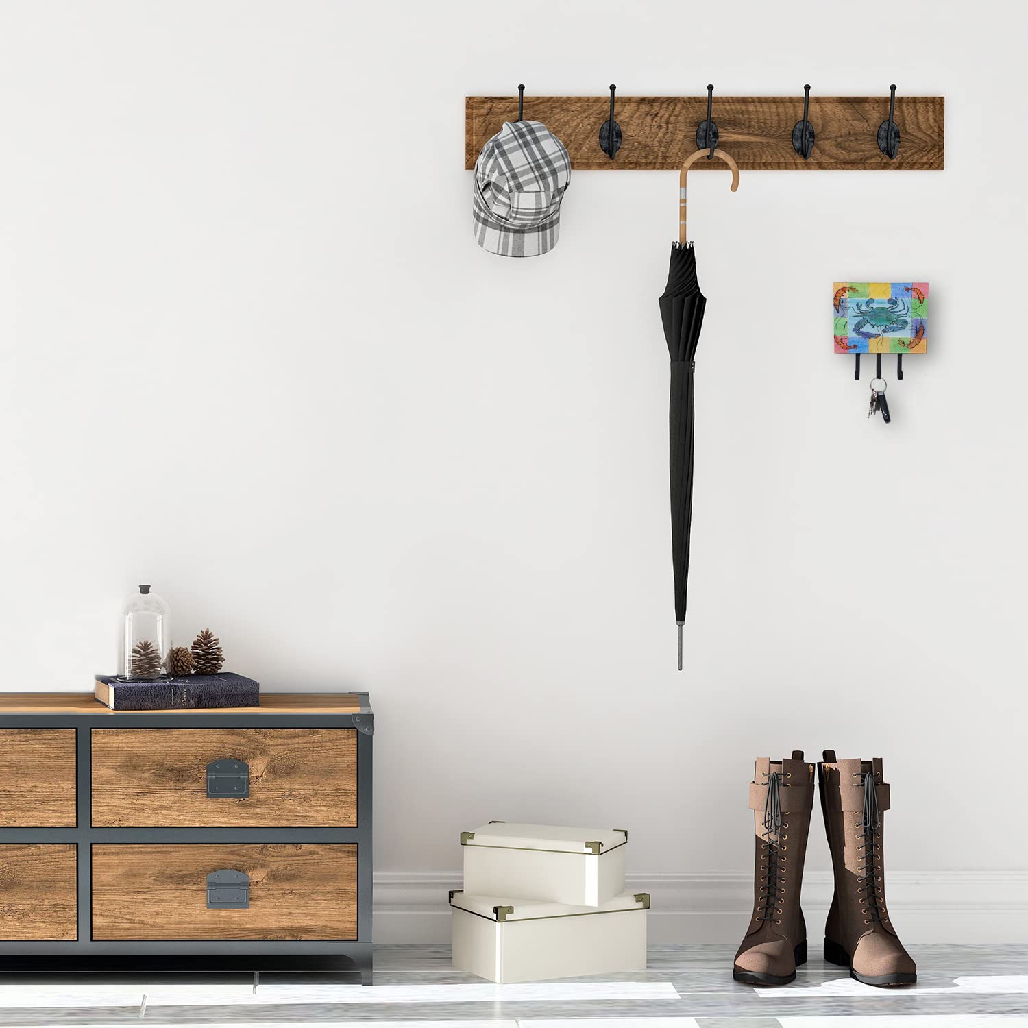 Caroline's Treasures 8040TH68 Decorative Crab Wall Hook - Key Holder, Coat Rack & Leash Organizer for Home, Kitchen, Entryway | Perfect for Hanging Keys, Towels, Aprons, Dog Leashes & More