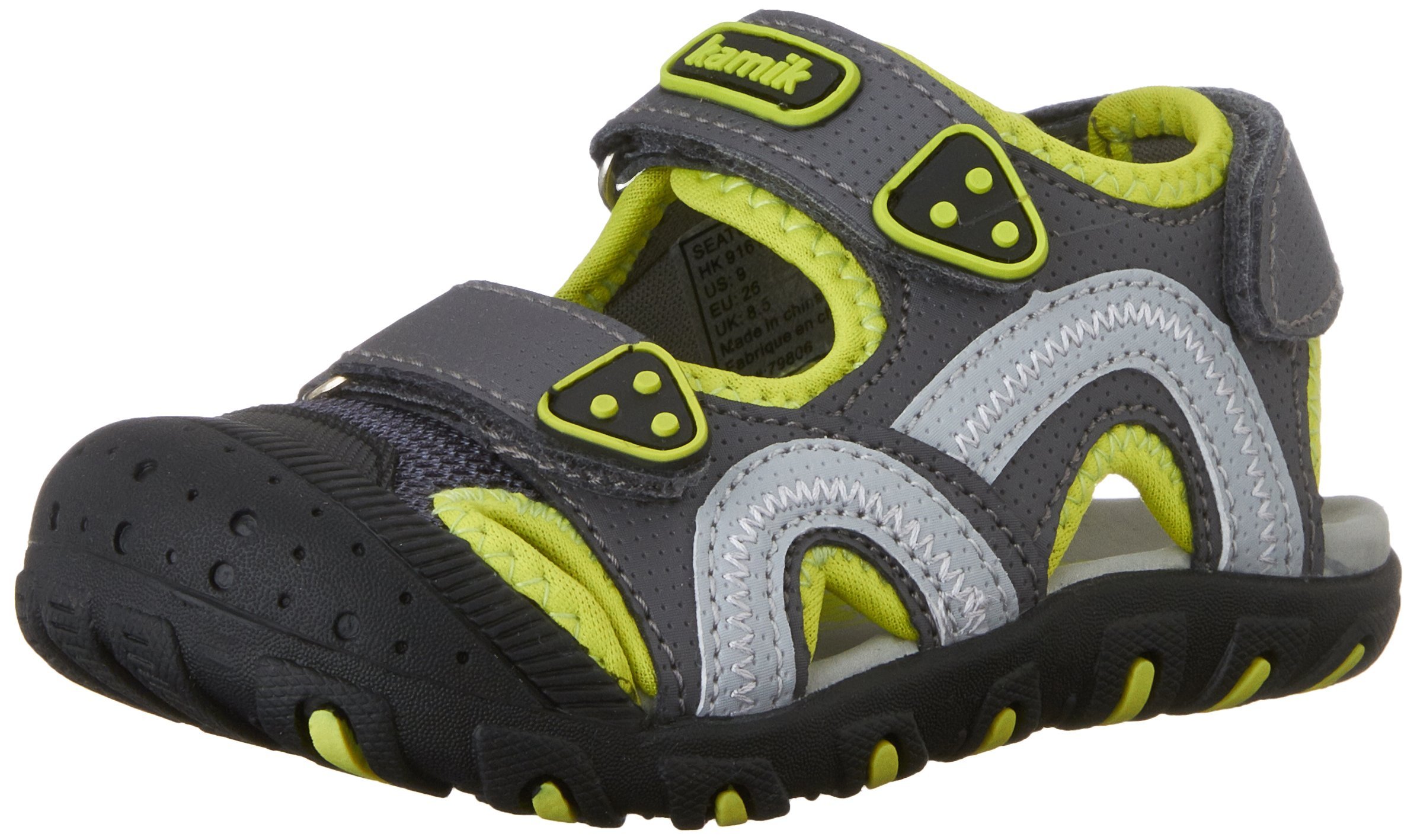 Kamik Sea Turtle Sandal for Kids - Waterproof Beach Shoes for Toddler, Little Kid & Big Kid - Perfect for Pool, Beach & Summer Outdoor Activities