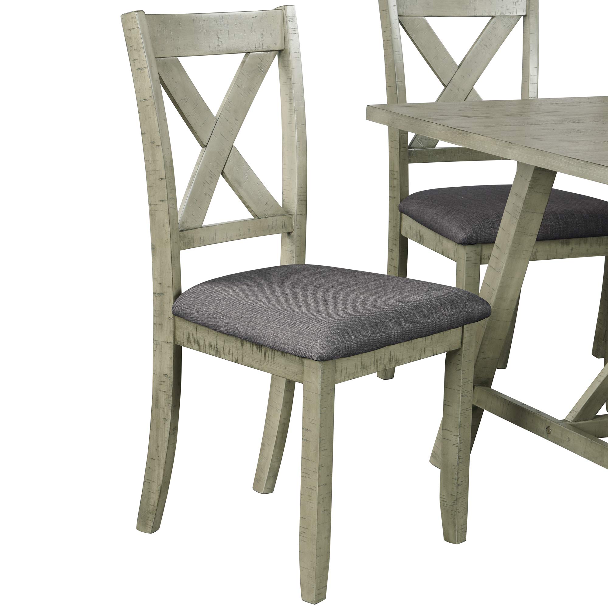 Vintage Style 6-Piece Dining Table Set with 4 Padded Chairs & Bench - Retro Kitchen & Dining Room Furniture for Small Spaces | Perfect for Family Meals, Entertaining & Cozy Breakfast Nooks