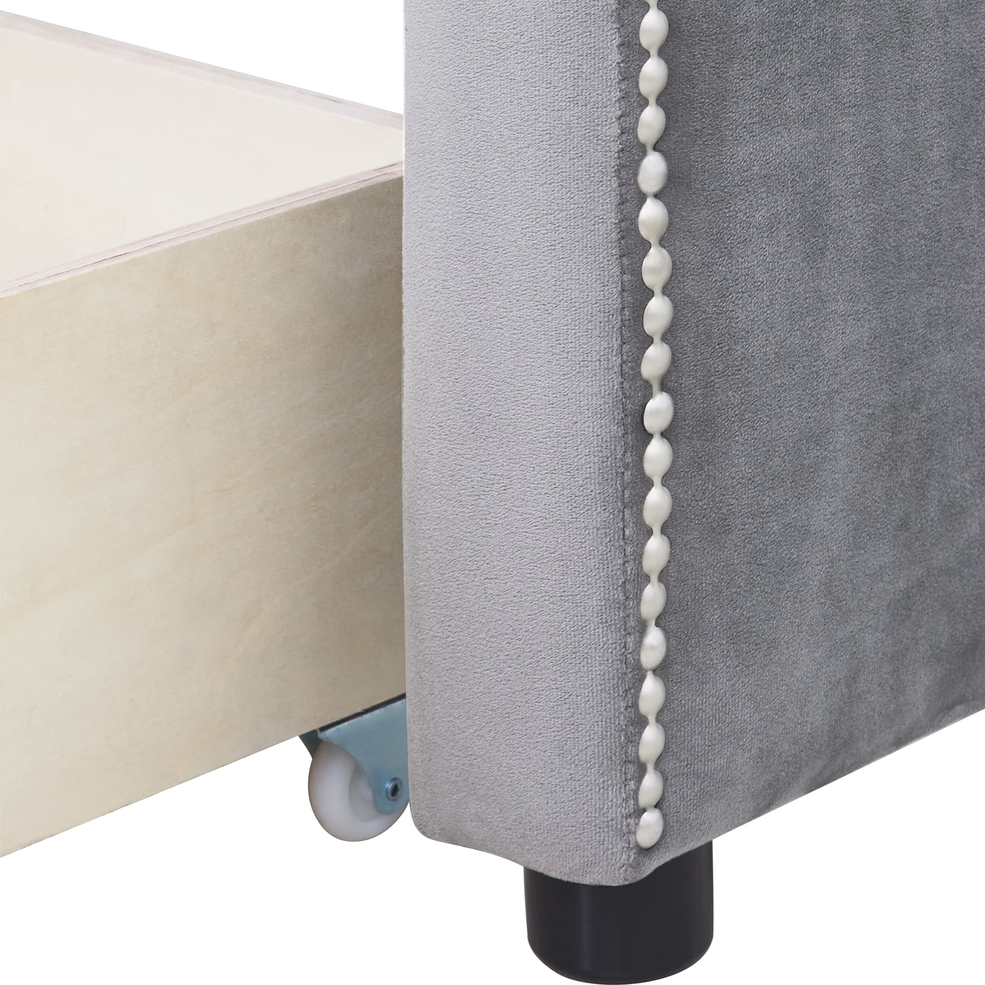 LZ LEISURE ZONE Twin Daybed with Storage Drawers - Upholstered Convertible Sofa Bed for Small Spaces, Guest Room & Dorm | Perfect for Lounging, Sleeping & Extra Seating in Bedroom, Living Room or Home Office