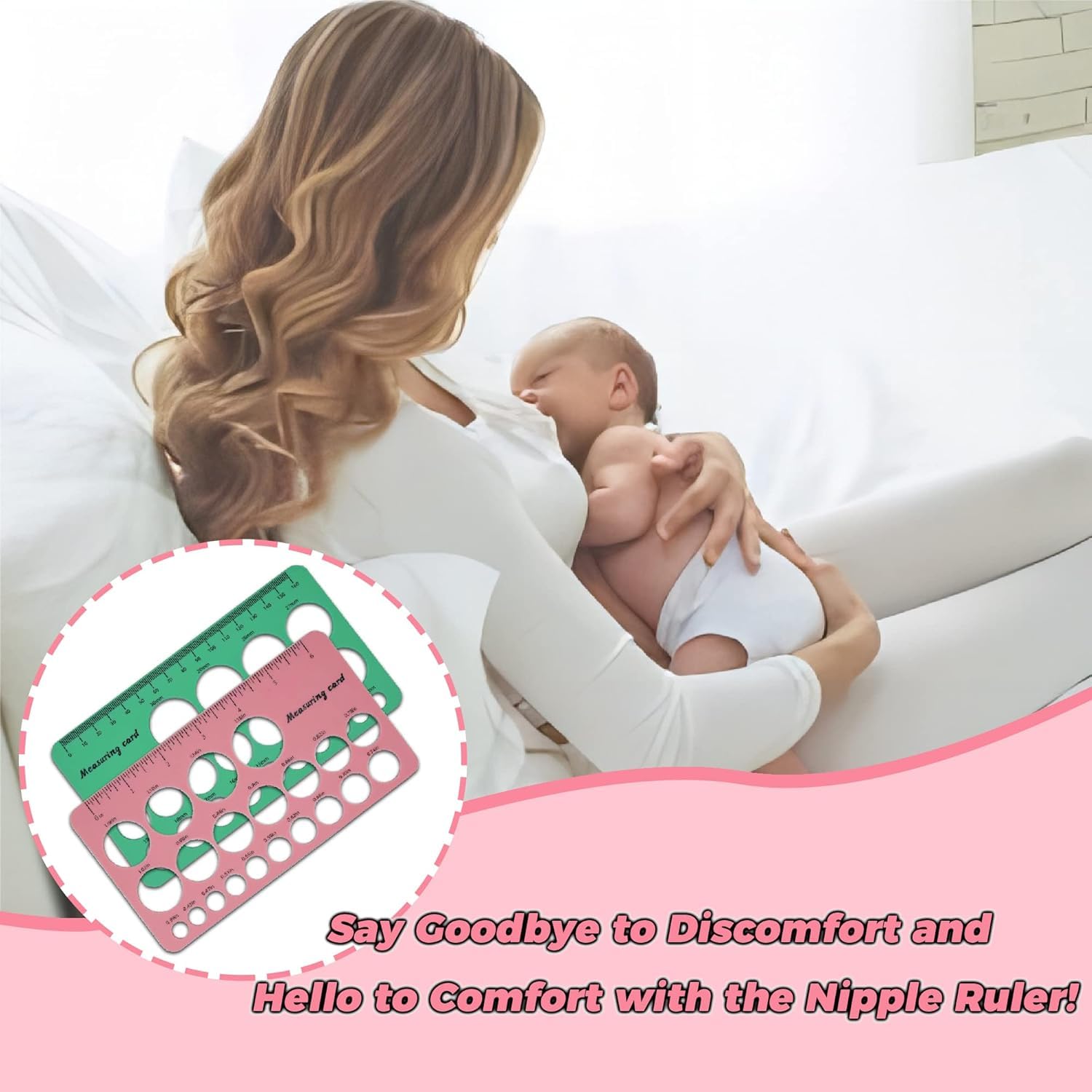 3-Piece Silicone Nipple Ruler Set - Soft Flange Sizing Measurement Tool for Breast Pumps | Accurate Nipple & Breast Flange Measuring Kit | Essential for New Mothers & Nursing Comfort