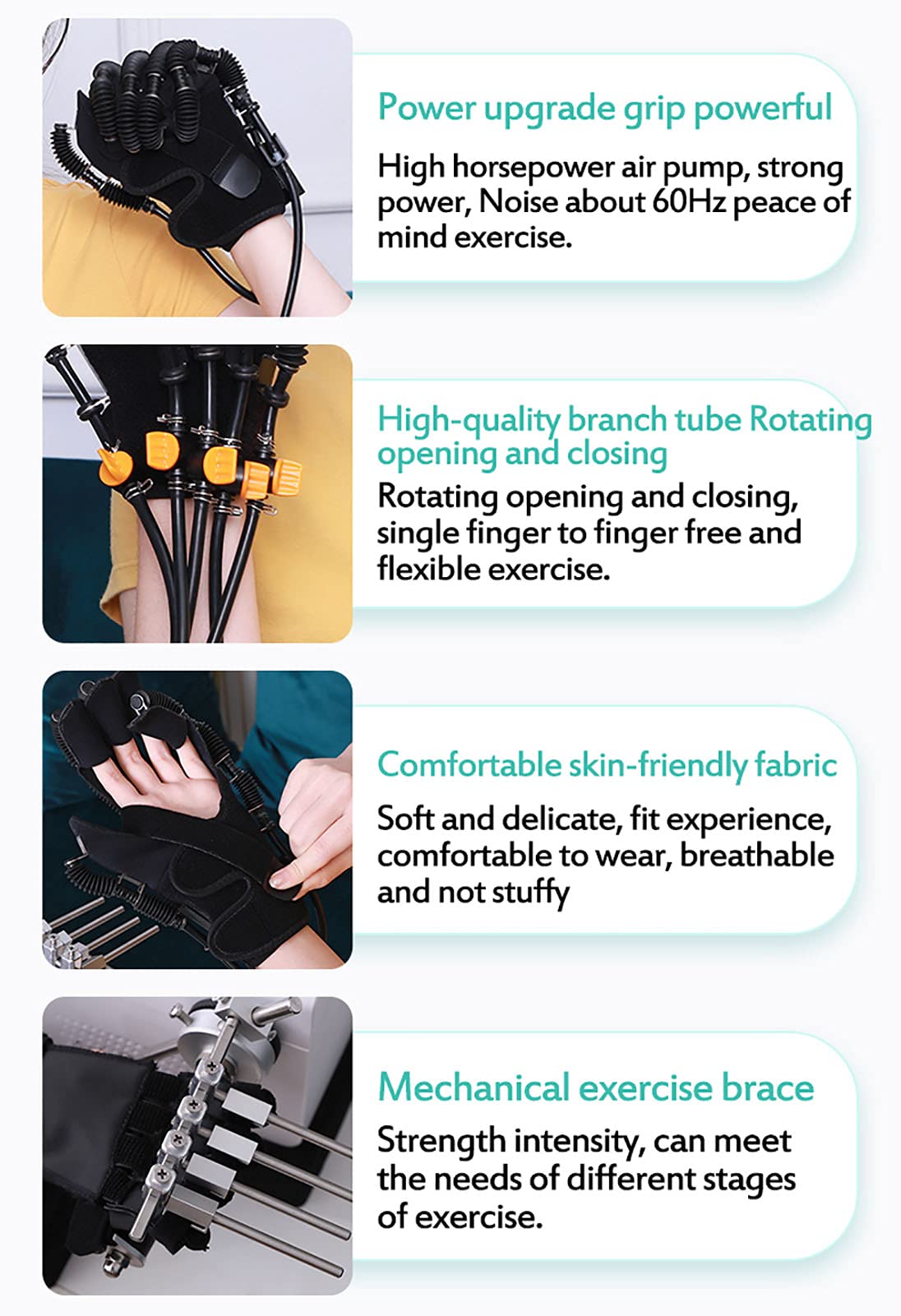 Electric Rehabilitation Robot Gloves for Stroke & Hemiplegia Recovery - Hand Function Training Equipment with Pneumatic Finger Movement - Ideal for Physical Therapy & Home Rehabilitation Exercises