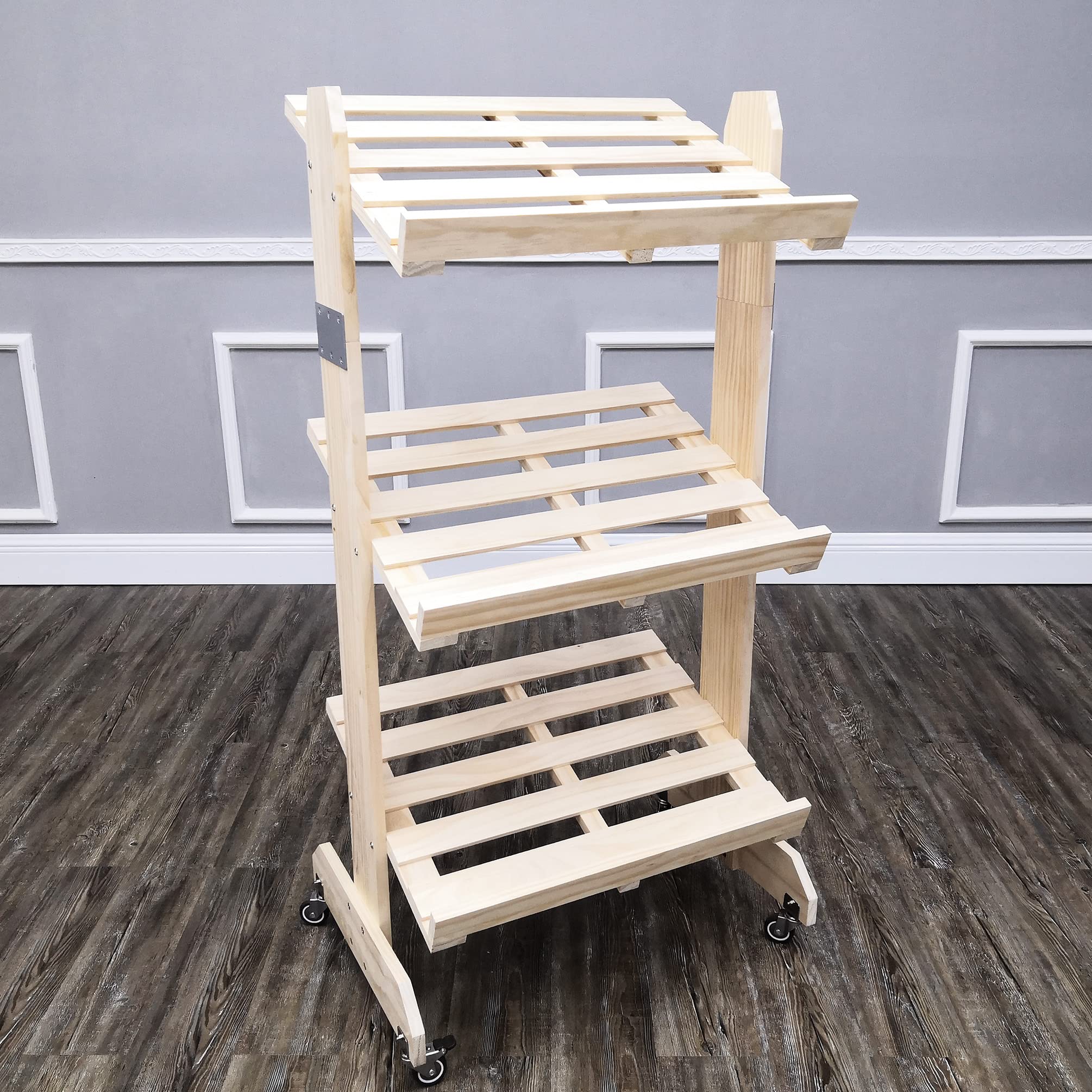 FixtureDisplays® Solid Wood Bakery Display Rack - 26.8