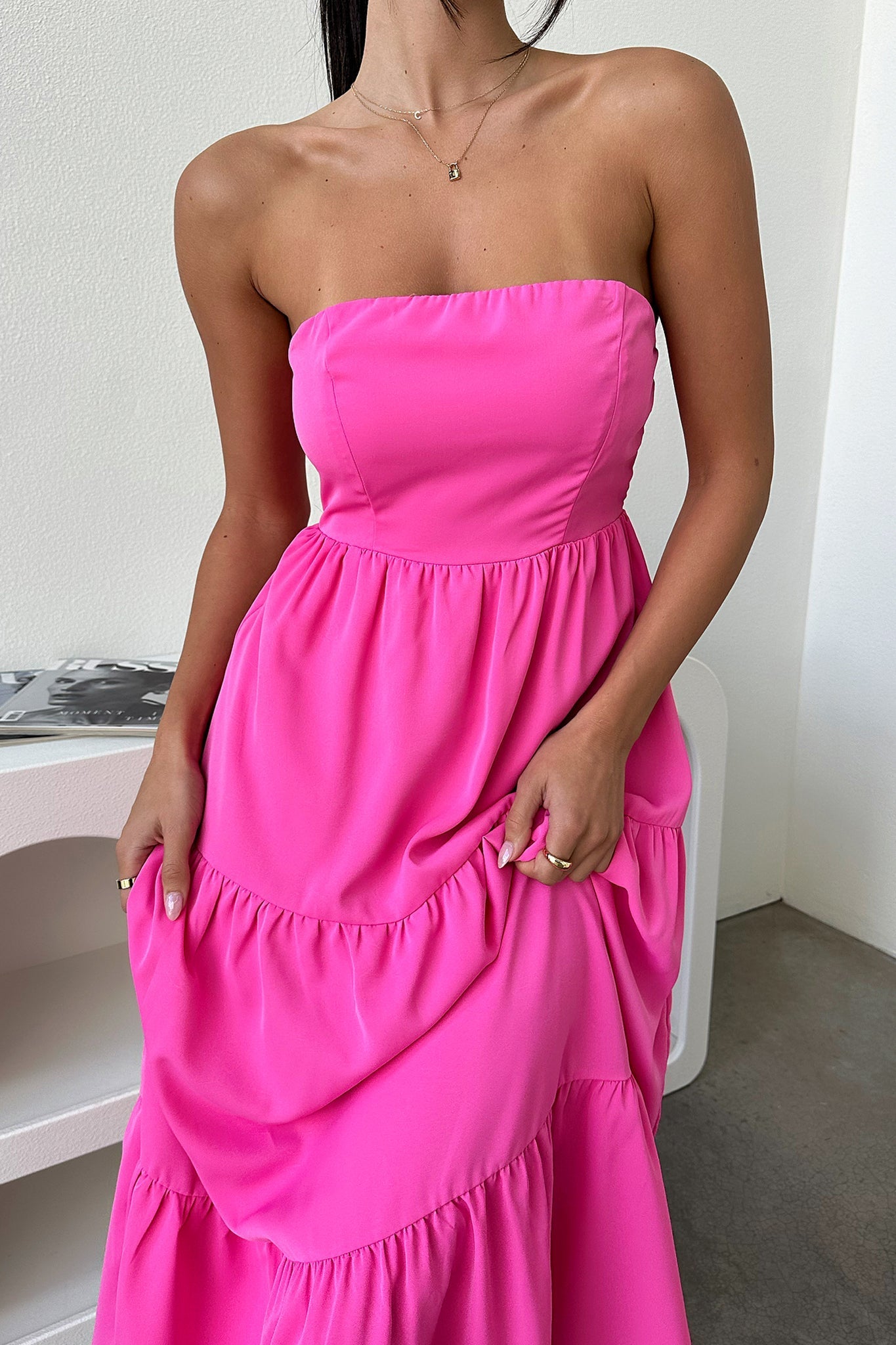Hailey Maxi Dress for Women - Elegant Pink Long Flowy Dress for Summer, Beach, Parties & Special Occasions