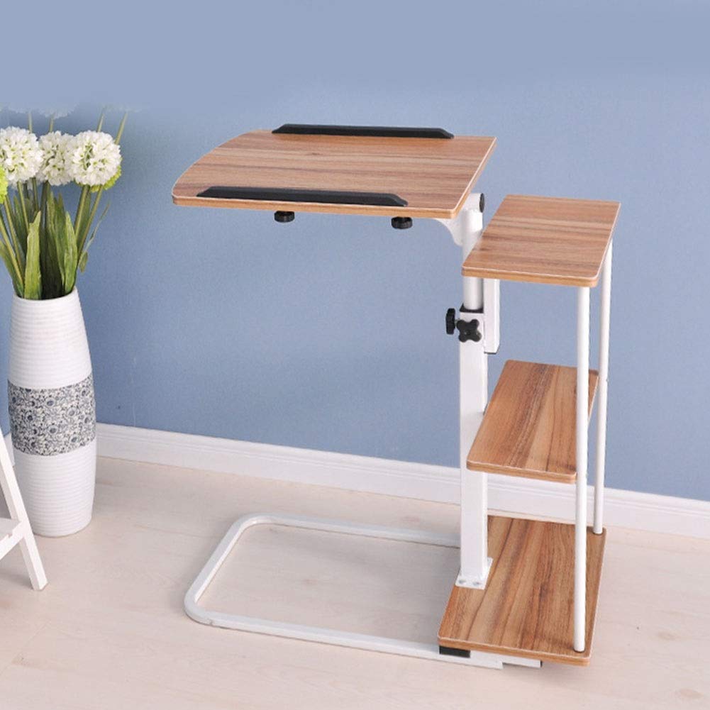 Adjustable Overbed Table with Wheels and Storage - Rolling Laptop Desk for Hospital, Home, Office, and Bedside Use - Perfect for Reading, Working, Dining, and Coffee Tray Stand (Color: A)