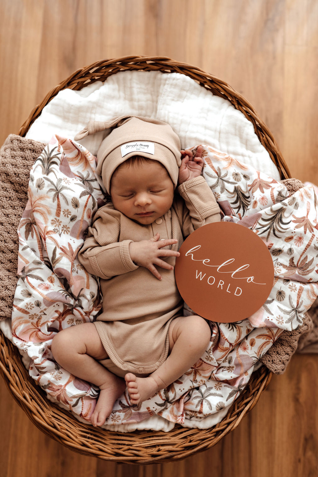 Snuggle Hunny Reversible Milestone Baby Cards - Palm Springs & Hazelnut Designs | Perfect for Newborn Photo Shoots, Monthly Milestone Tracking & Baby Memory Books