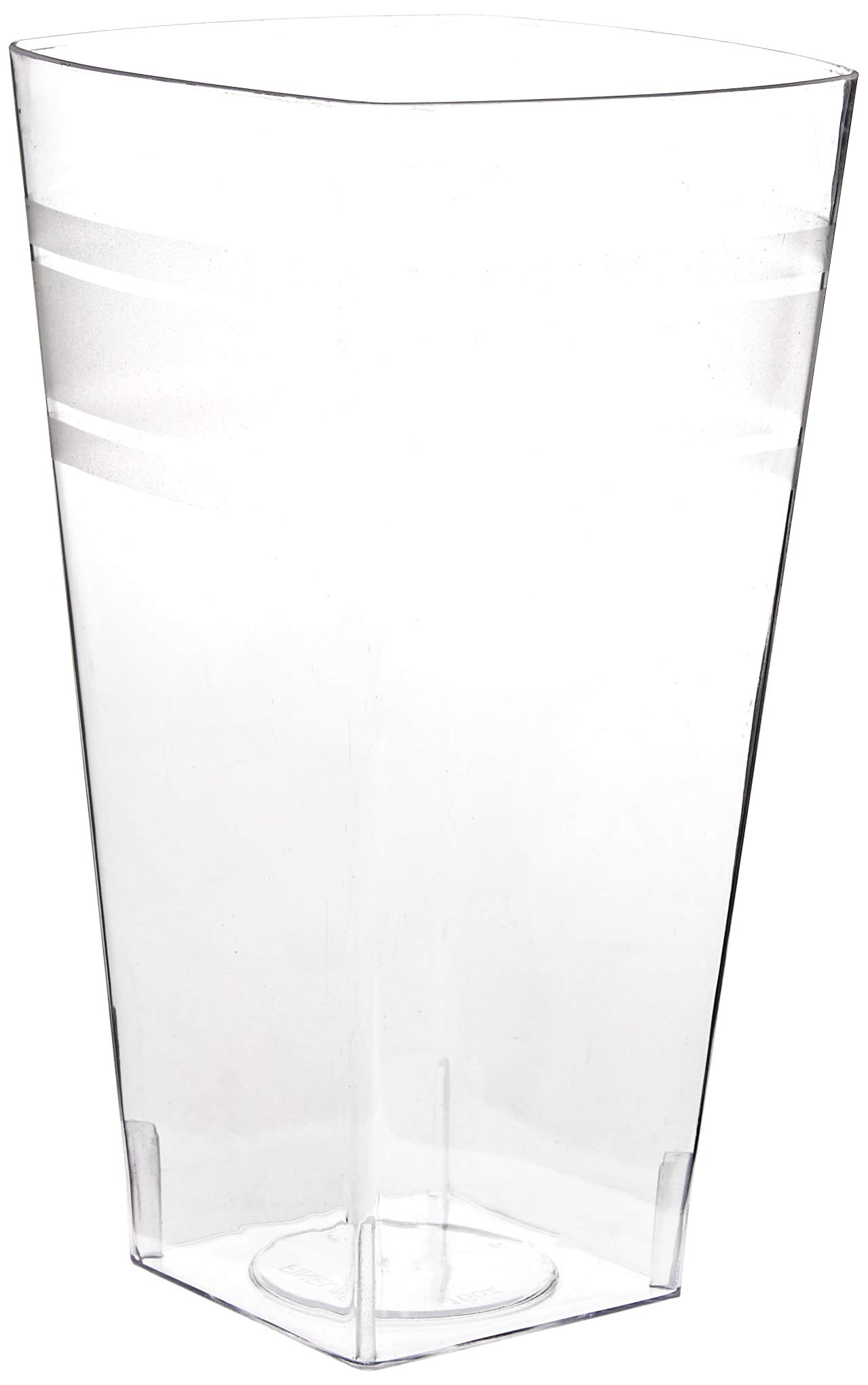 Fineline Settings Wavetrends Clear Square 16 oz. Tumbler - 168-Piece Bulk Pack - Perfect for Restaurants, Cafes, and Catering Services - Durable Disposable Drinkware for Parties and Events