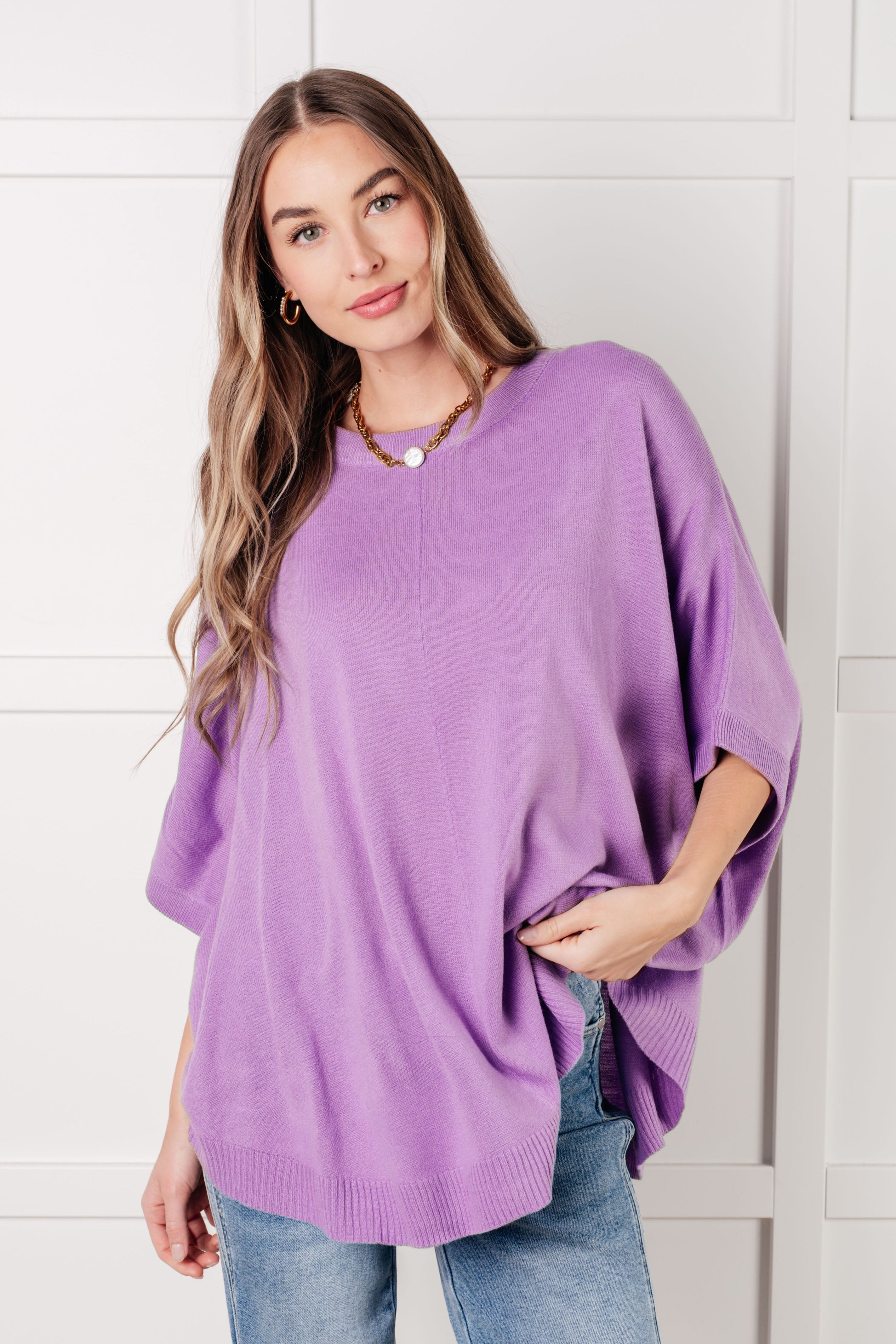 Lilac Whisper Dolman Sleeve Women's Tunic Top | Flowy Casual Blouse for Spring & Summer | Perfect for Office, Date Night & Weekend Outings