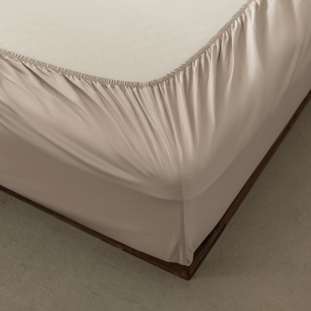 Premium 400TC Casey Cotton Fitted Sheet & Pillowcase Set - Double Bed 60cm (Queen Size) - Soft Breathable Linen for Comfortable Sleep - Perfect for Guest Rooms, Dorms & Home Bedding