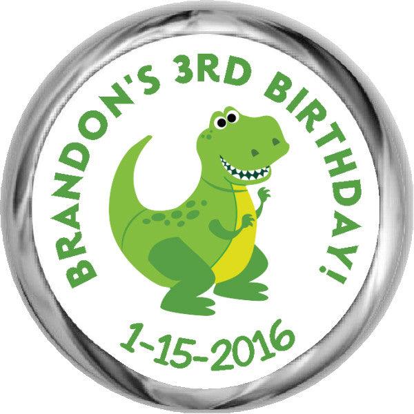 Toy Story Rex Dinosaur Stickers - Custom Personalized Hershey Kiss Favor Labels for Birthday Parties, Baby Showers & Wedding Favors