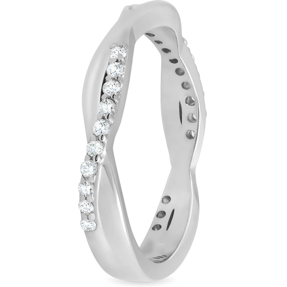 1/4 Carat Diamond Twisted Vine Women's Wedding Ring - 14K White Gold Engagement Band for Brides, Anniversaries & Special Occasions