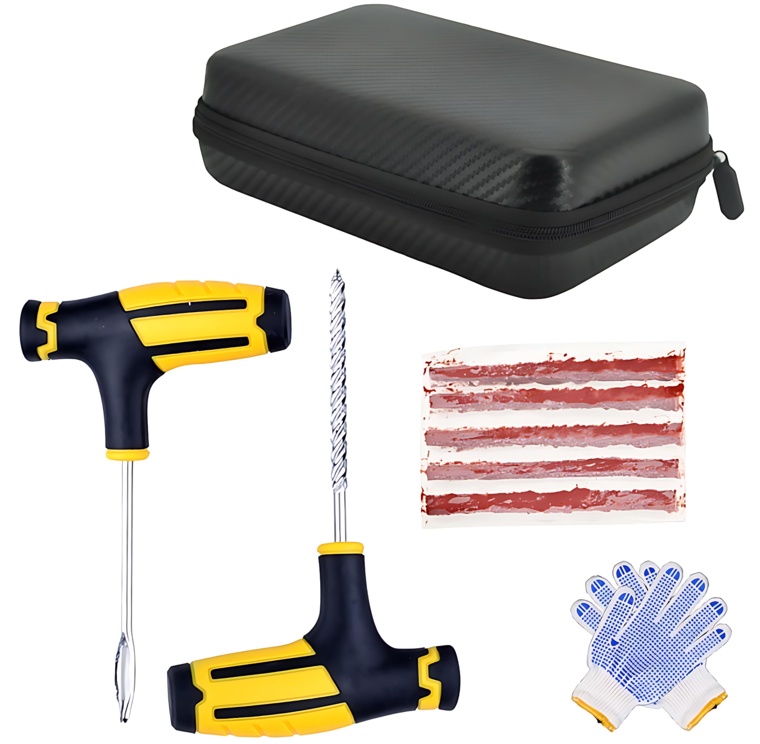 Heavy Duty Tire Repair Kit - Quick & Easy Flat Tire Puncture Fix for Cars, Trucks, Motorcycles, ATV, Jeep, Tractor & Trailer - Emergency Roadside Assistance & Off-Road Adventure Essential