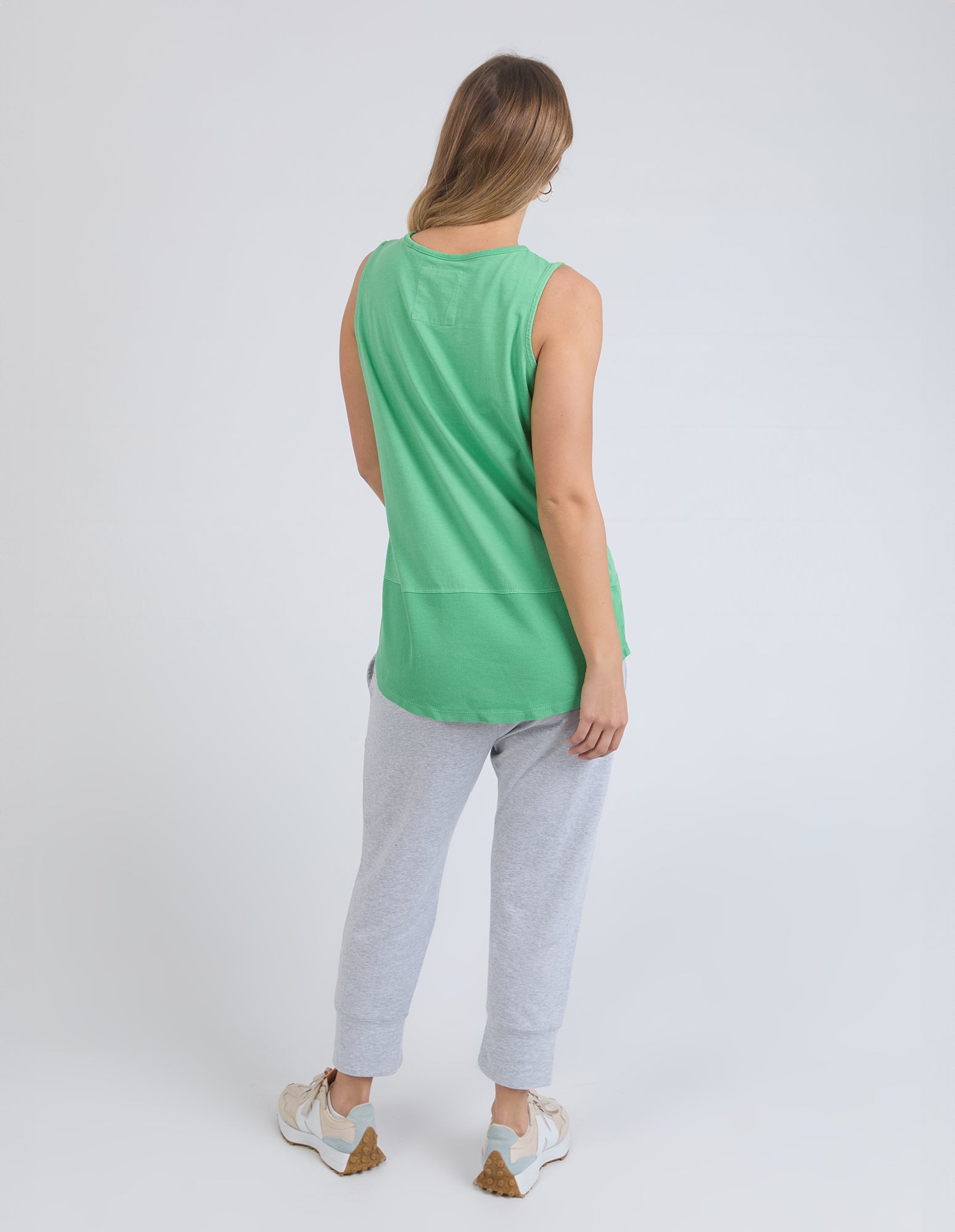 Elm Rib Tank Top for Women - Soft Greenbriar Color Casual Tee - Perfect for Summer Outfits, Layering & Everyday Wear