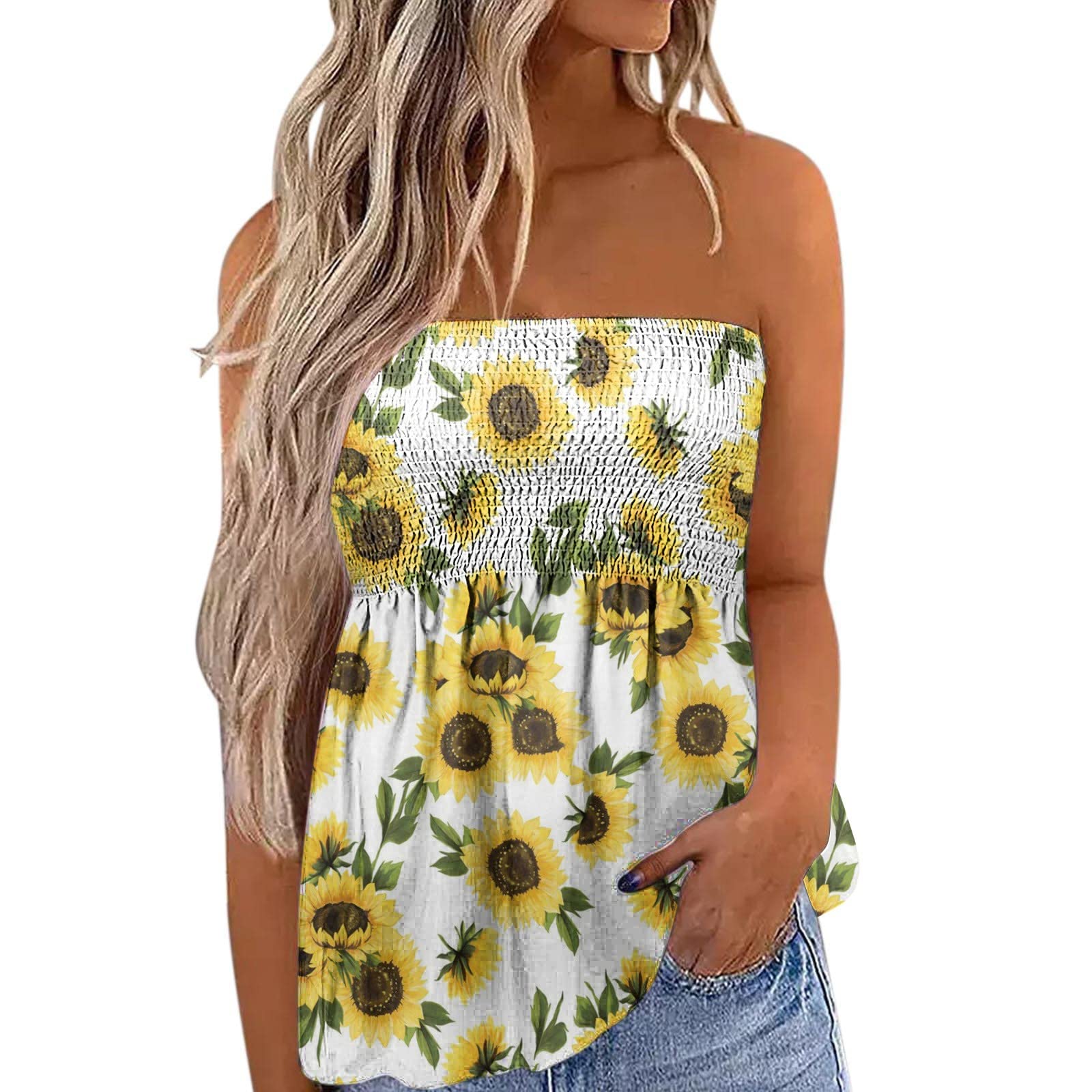 Women's Wrap Chest Hawaiian Tank Top - Cute Date Night Outfit, Trendy Basic Summer Tops for Women | Perfect for Beach Vacations, Pool Parties & Casual Outings