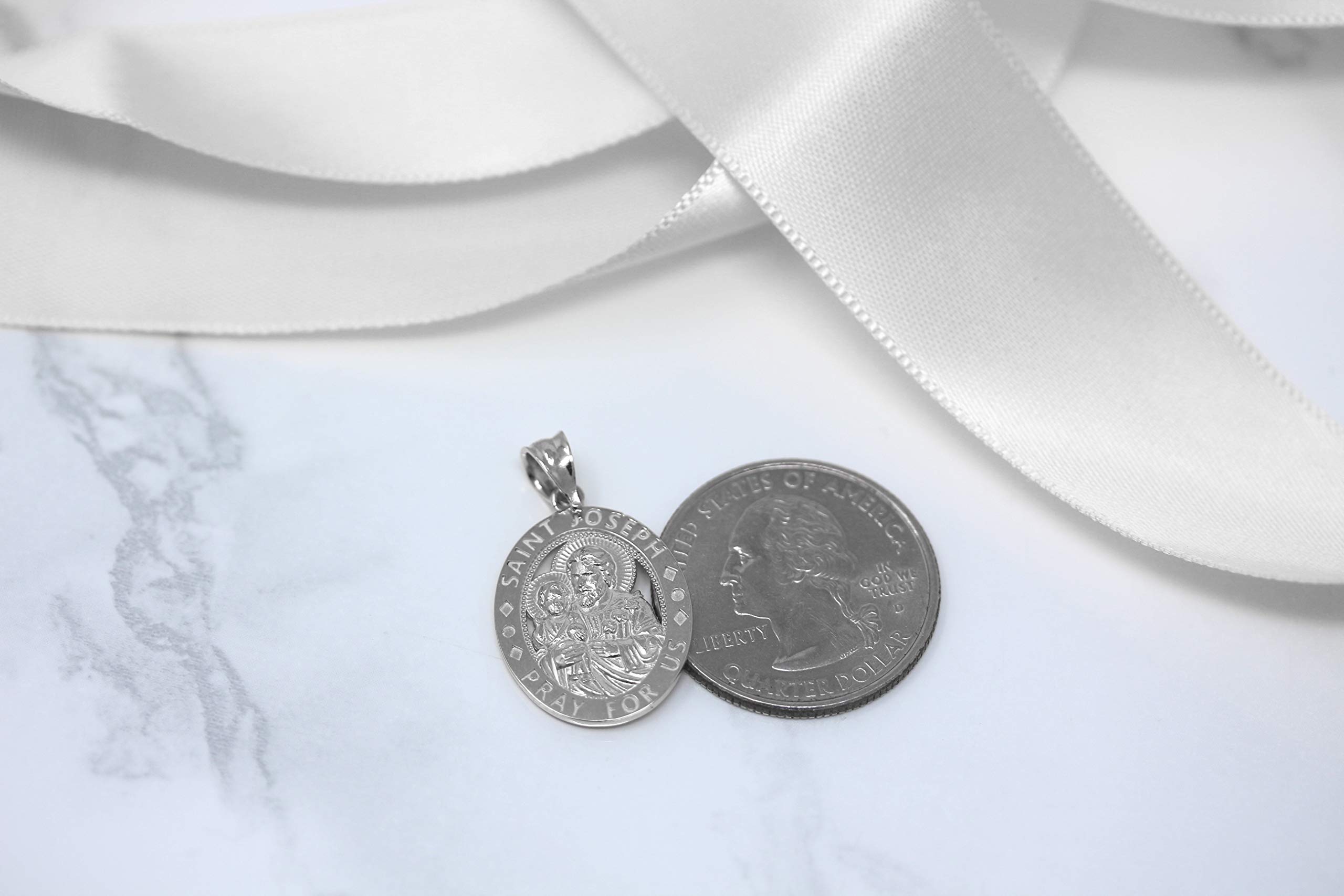 Sterling Silver St. Joseph Pendant Necklace for Prayer & Devotion