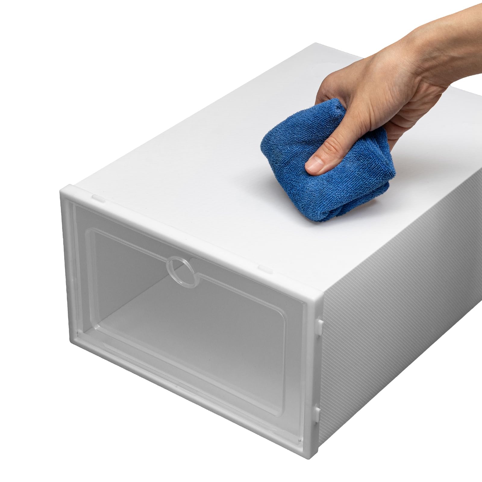TFCFL 20-Pack Clear Plastic Stackable Shoe Storage Boxes - Organizer Containers & Shoe Drawer Holders for Closet, Bedroom, or Entryway Organization (20 Boxes) - Perfect for Sneakers, Heels & Boots Storage