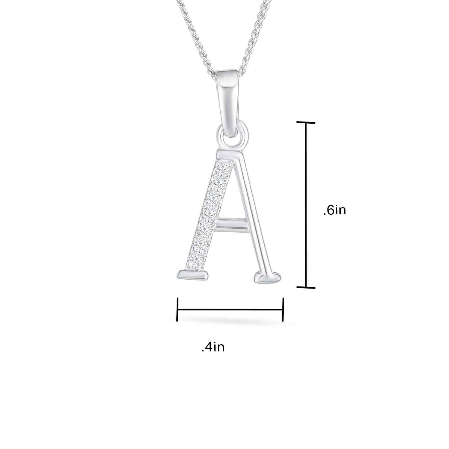 Elegant ABC Cubic Zirconia Initial Necklace - .925 Sterling Silver for Women | Perfect Gift for Teens & Special Occasions